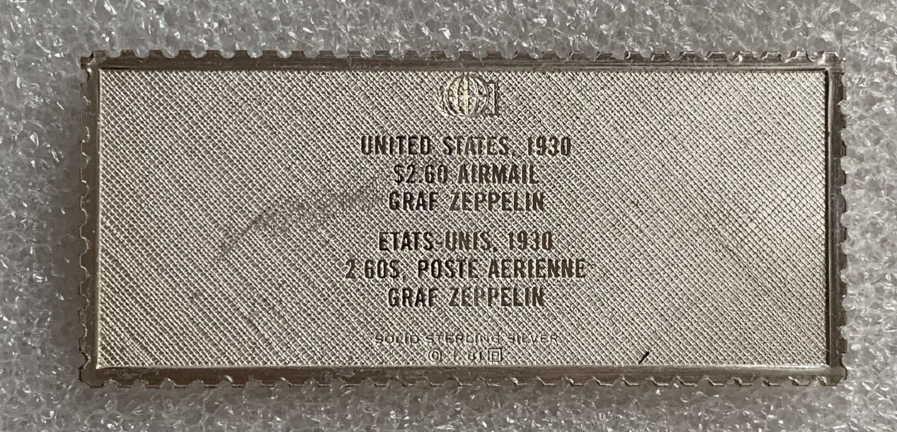 瓶子🏺第87期拍卖会 美国1930年2.6美元银质邮票  世界邮政后铸  17.03g