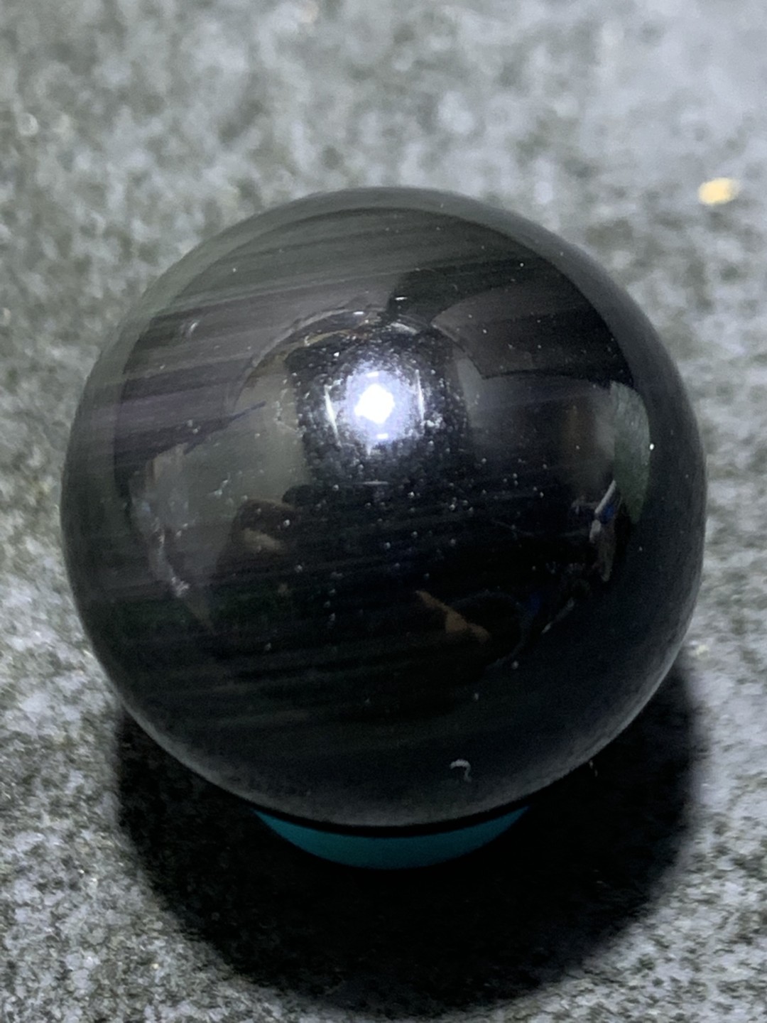 精美2.0双彩眼黑曜石单珠一颗