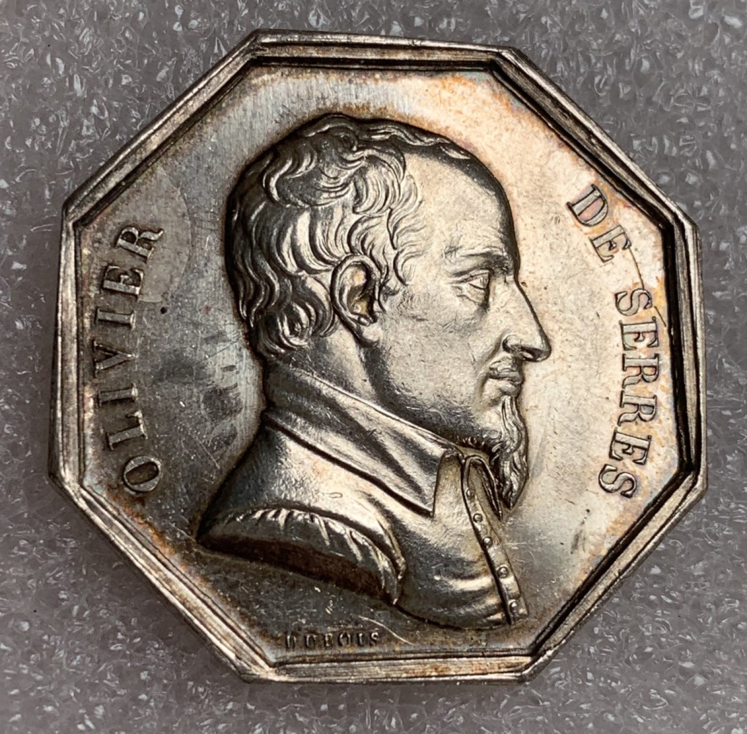 瓶子🏺第87期拍卖会 法国19世纪农业JETON银质八角  30mm  13.09g