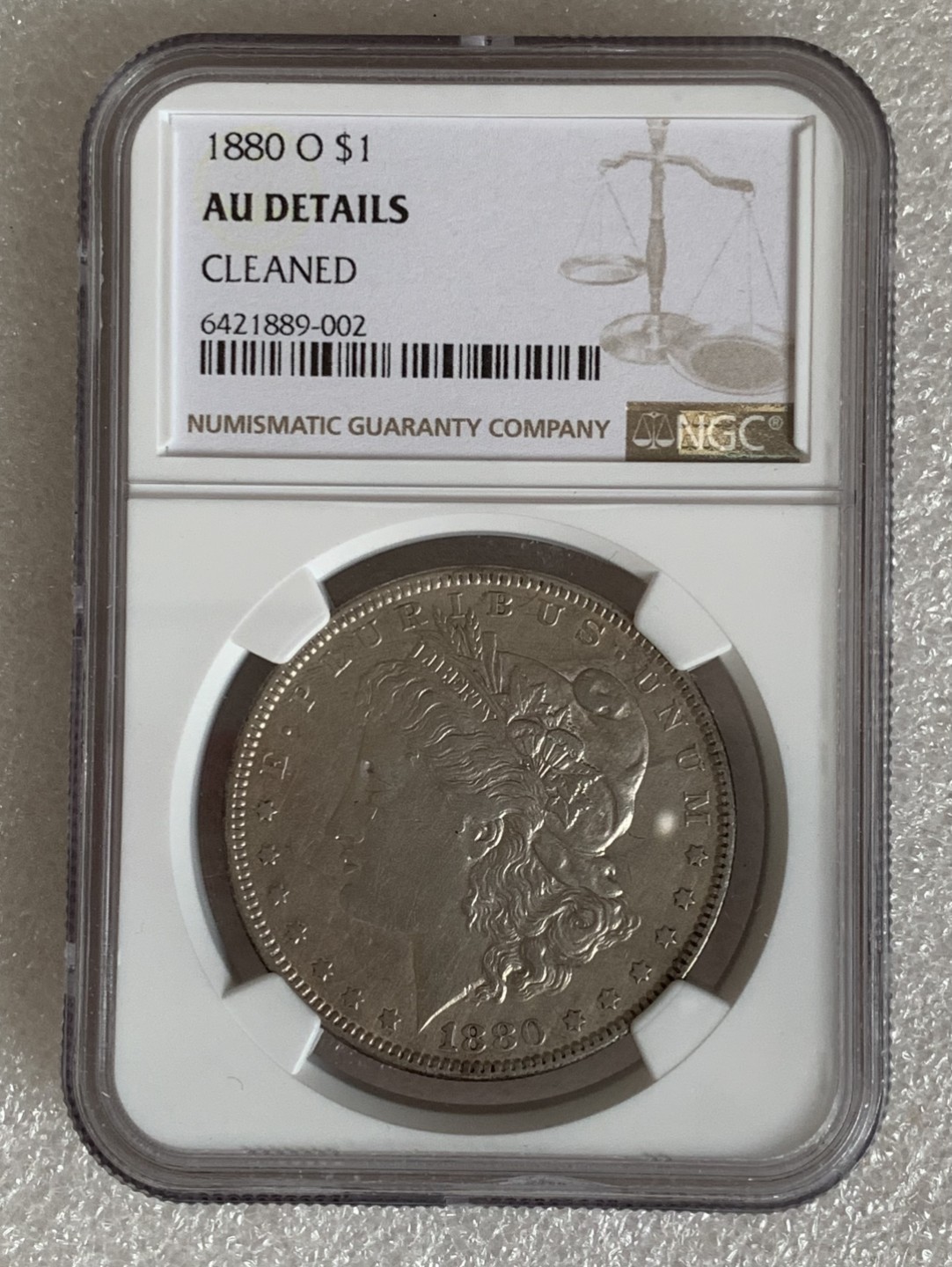 瓶子🏺第87期拍卖会  美国1884年1美元摩根大银币O版  月牙彩