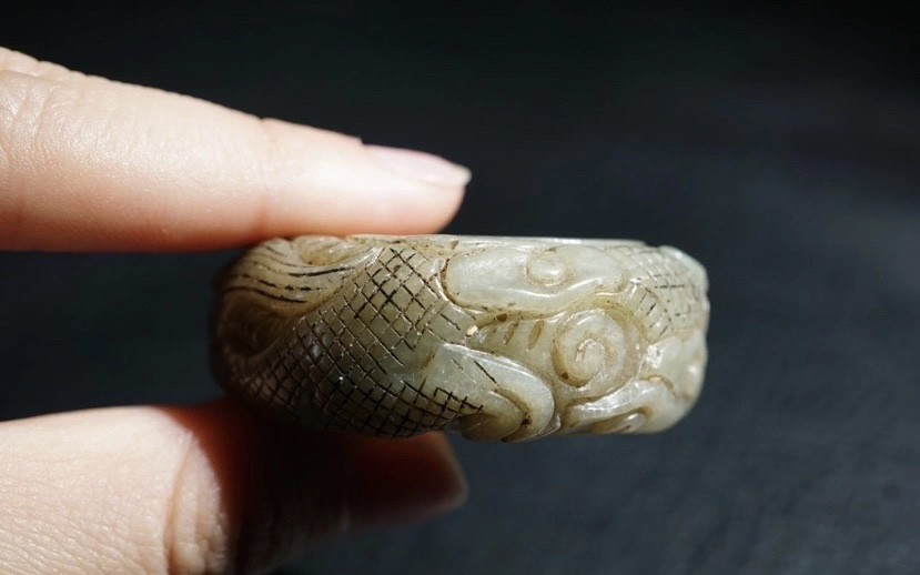 ｜冷门出品｜精选专拍·第叁拾伍场· 明清工老和田玉满工云龙纹扳指把件｜尺寸内径2.25