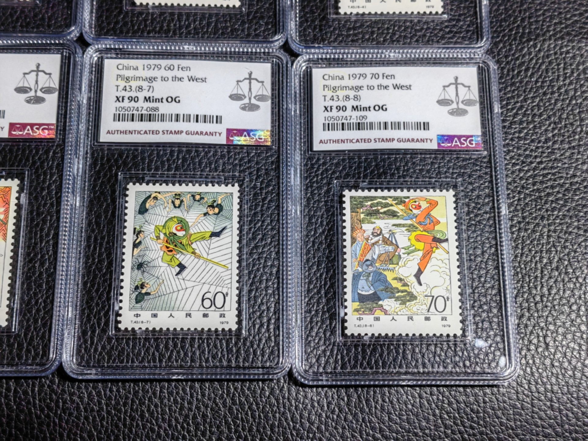 洪涛臻品批发群  精选邮票限时拍卖第二百三十二期 T43西游记新全  ASG90高OG，JT精品，最严格时期一次性出分，大套票90高分同分非常难得，四大名著永恒的经典，一手出分，壳子完好无划痕，藏家首选，喜欢不要错过