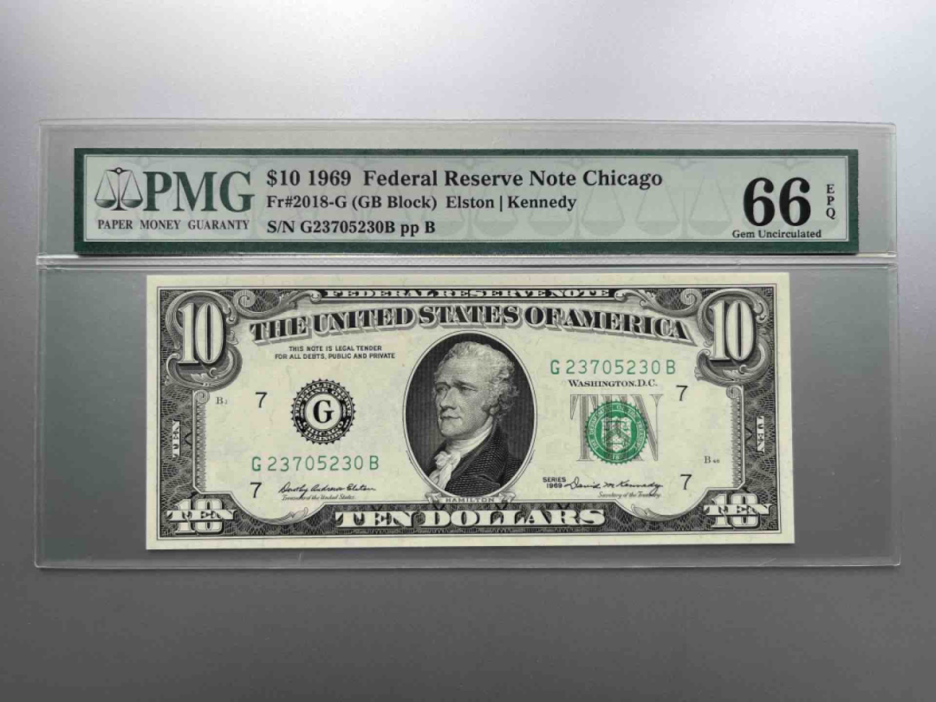 收藏联盟Quantum Auction 第254期拍卖  美国1969年联邦储备券10元 PMG66 经典一代壳 250期拍品因暴力运输底部少许弯曲造成售后退回 请参考视频