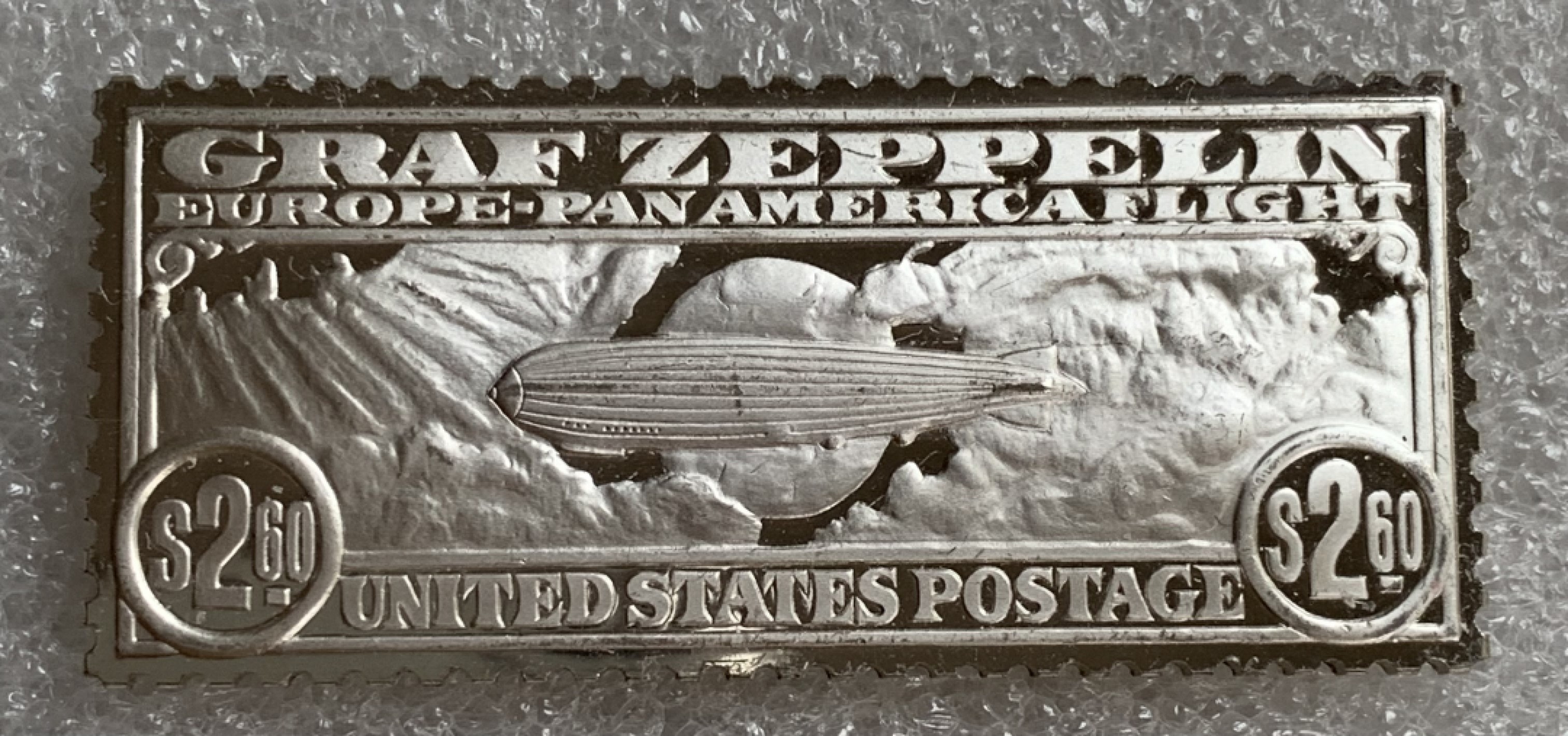 瓶子🏺第87期拍卖会 美国1930年2.6美元银质邮票  世界邮政后铸  17.03g