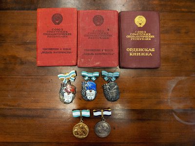 崇实勋章拍卖所（第七期 上海场发货） - 苏联母亲奖章一套带证书，得主非同一人