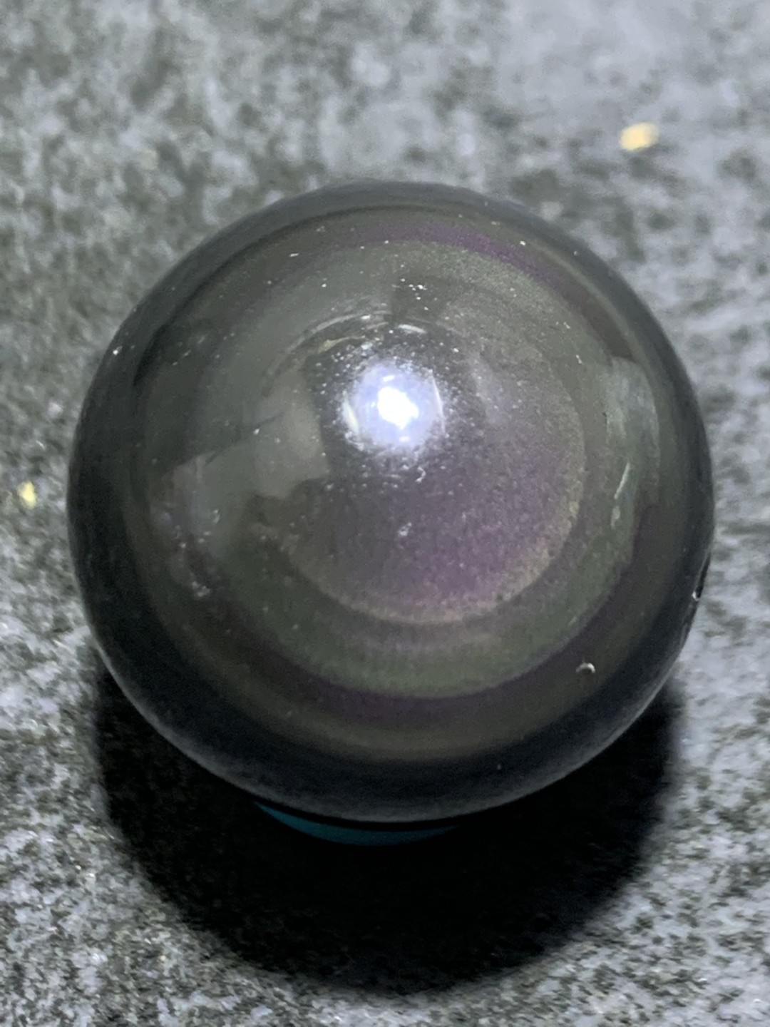 精美2.0双彩眼黑曜石单珠一颗