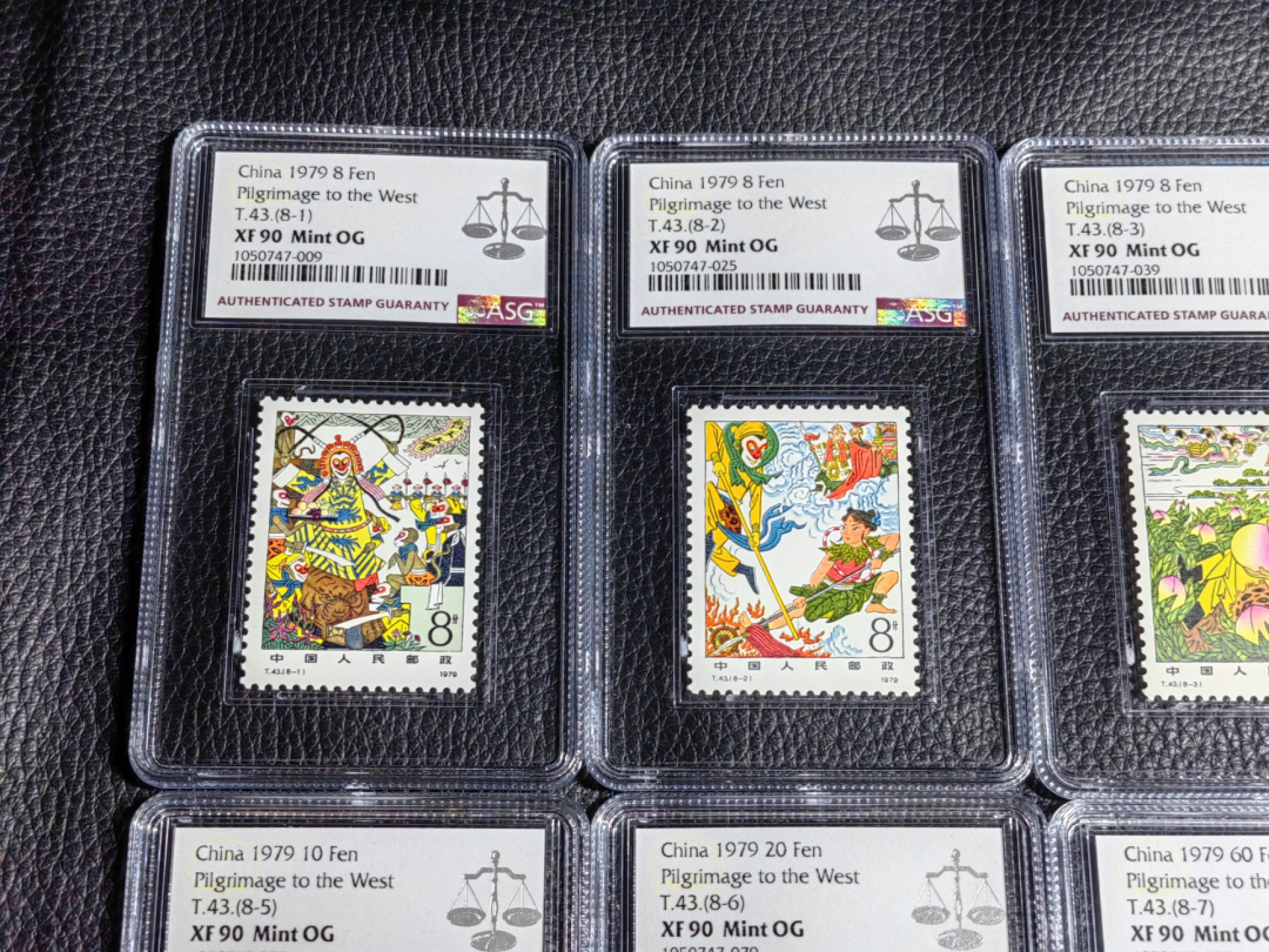 洪涛臻品批发群  精选邮票限时拍卖第二百三十二期 T43西游记新全  ASG90高OG，JT精品，最严格时期一次性出分，大套票90高分同分非常难得，四大名著永恒的经典，一手出分，壳子完好无划痕，藏家首选，喜欢不要错过