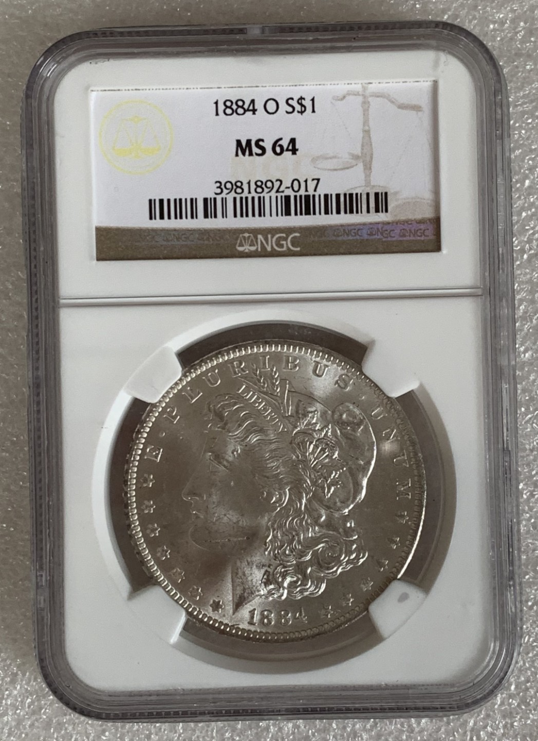 瓶子🏺第87期拍卖会 美国1884年1美元摩根大银币O版NGC MS64