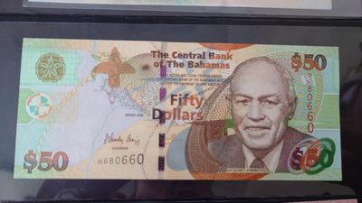 【世界钱币收藏】精选微拍第58期暨2023年第五期 新品裸钞评级币混合场 - 2006年巴哈马50元 全新绝品无47尾号660