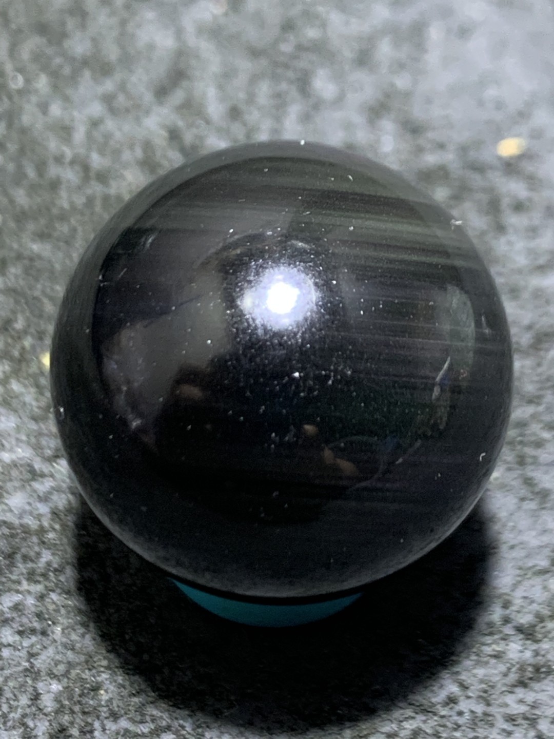 精美2.0双彩眼黑曜石单珠一颗