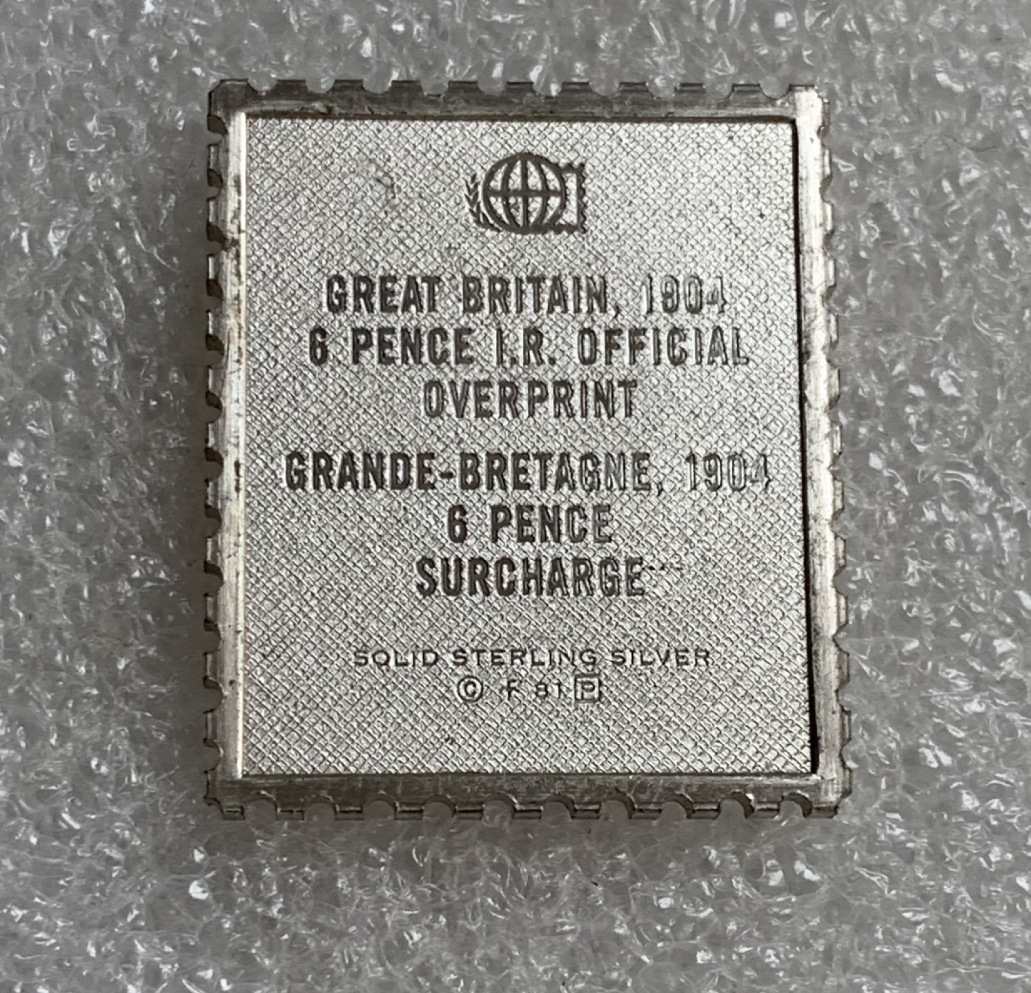瓶子🏺第87期拍卖会 英国1904年6便士银质邮票  带水印 世界邮政后铸  8.32g