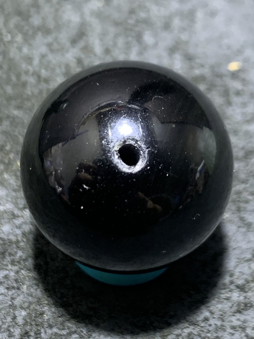 精美2.0双彩眼黑曜石单珠一颗