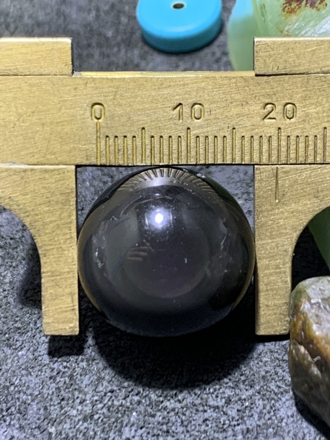 精美2.0双彩眼黑曜石单珠一颗
