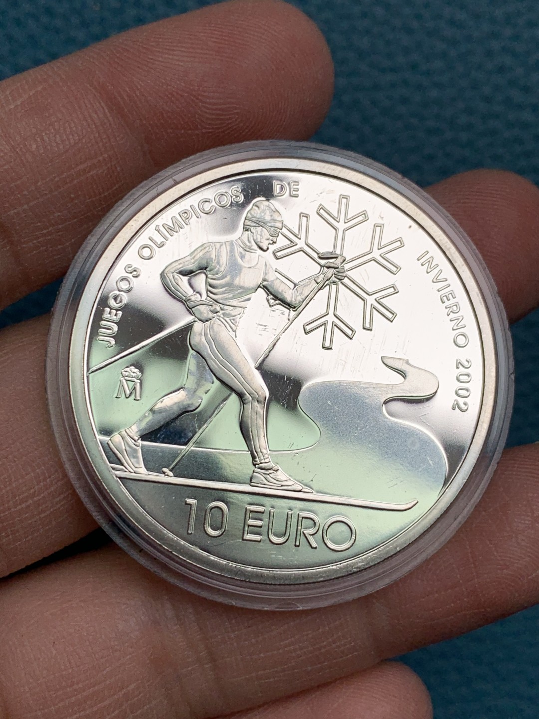 《竞宝斋》第154场-周日，周一，周四 3场 (全场包邮) 西班牙2002年 冬奥纪念 10欧元精制大银币 27克 925银