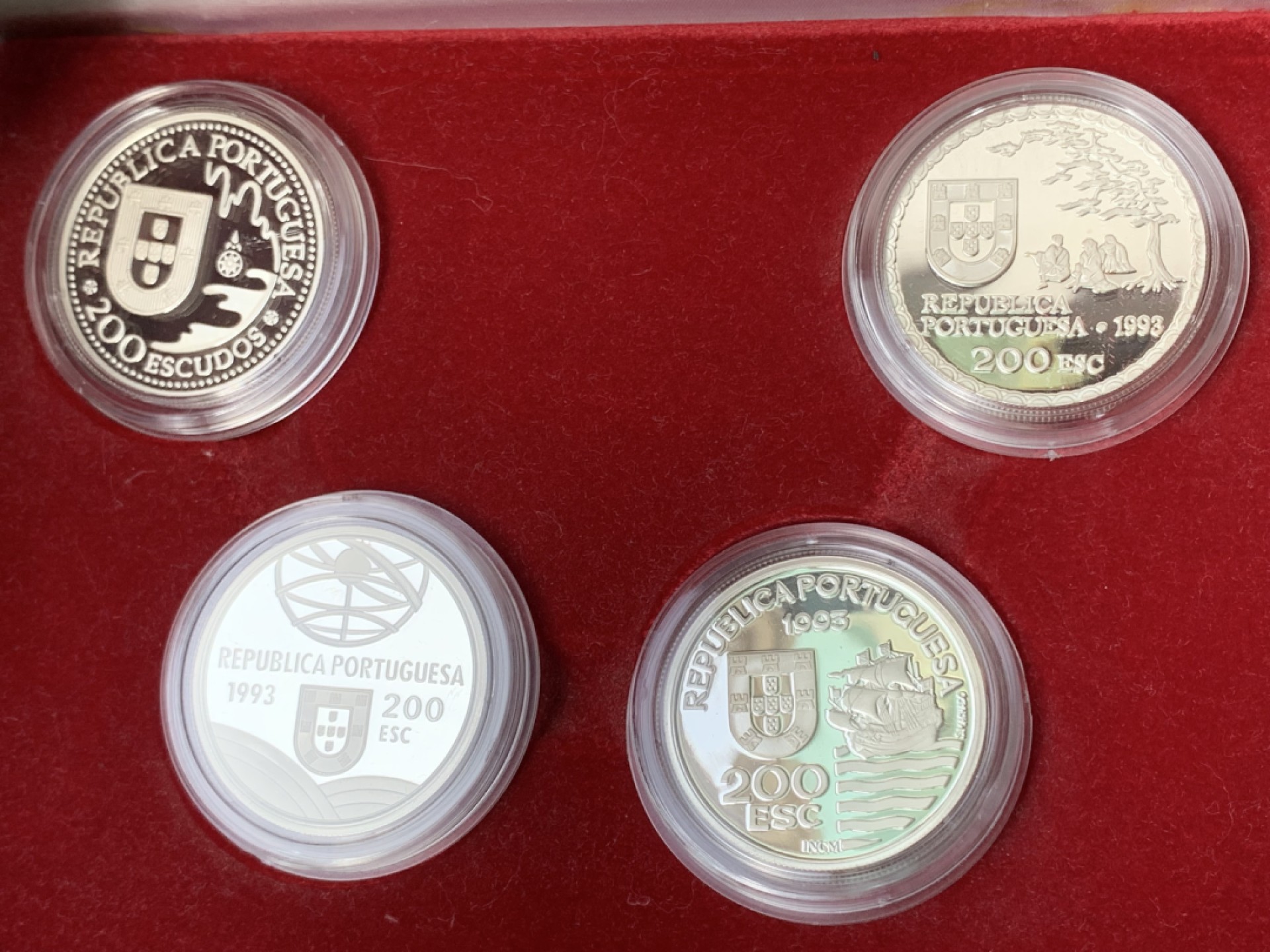 《竞宝斋》第154场-周日，周一，周四 3场 (全场包邮) 葡萄牙1993年 发现新大陆系列第四套 发现日本 四枚套一组精制大银币 24.5g/枚 925银