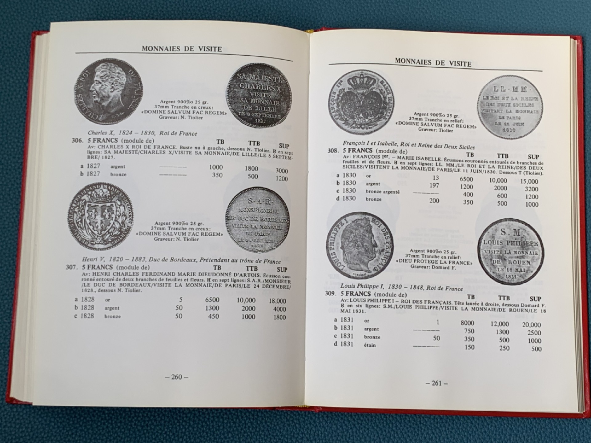 《竞宝斋》第154场-周日，周一，周四 3场 (全场包邮) 法国硬币红宝书《MONNAIES FRANCAISES》1979年版，半个世纪的文献级古董目录，好品相，本身即收藏品