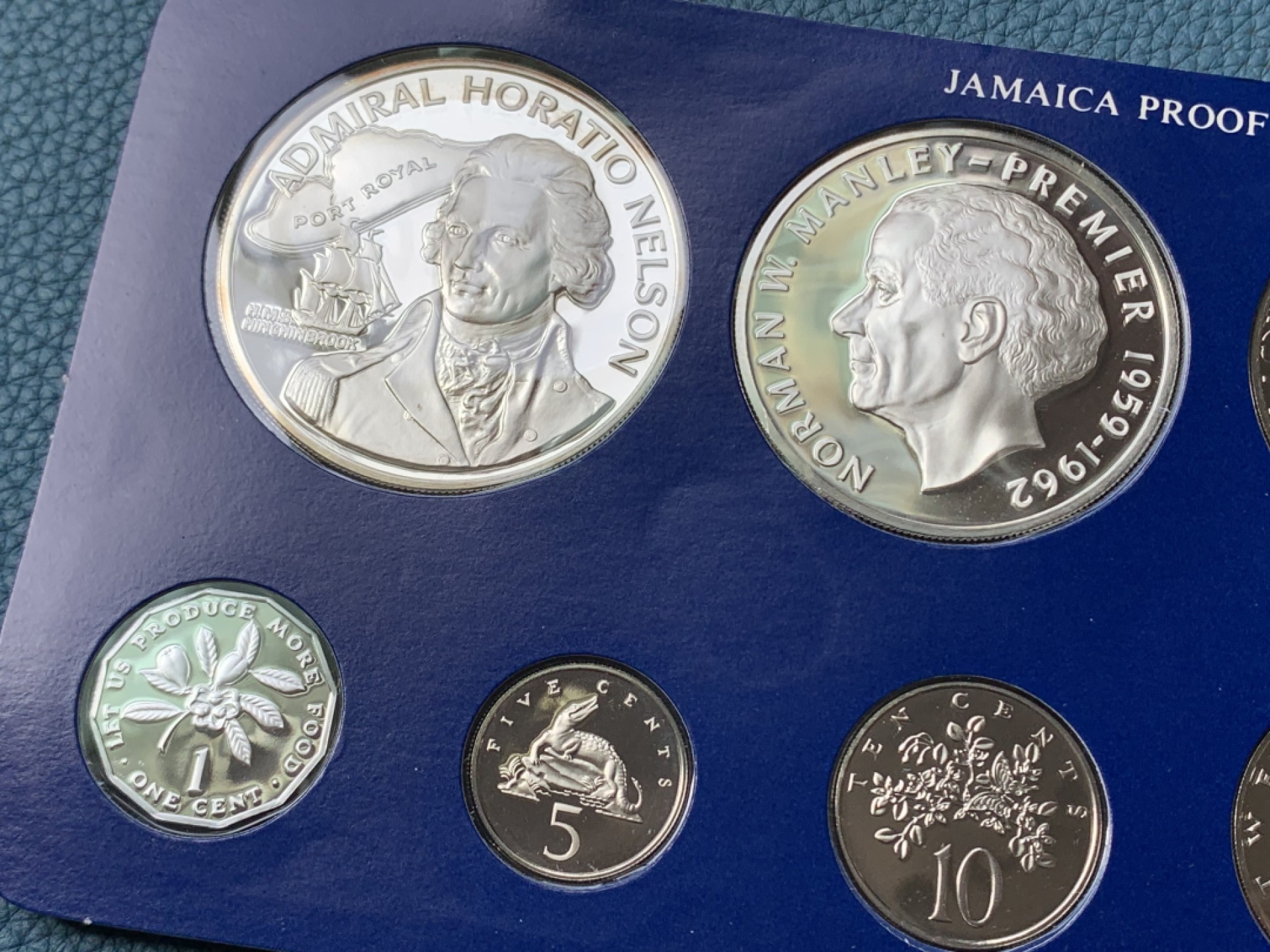 《竞宝斋》第154场-周日，周一，周四 3场 (全场包邮) 牙买加 1976年 九枚套精制币 其中最大两枚都是银币