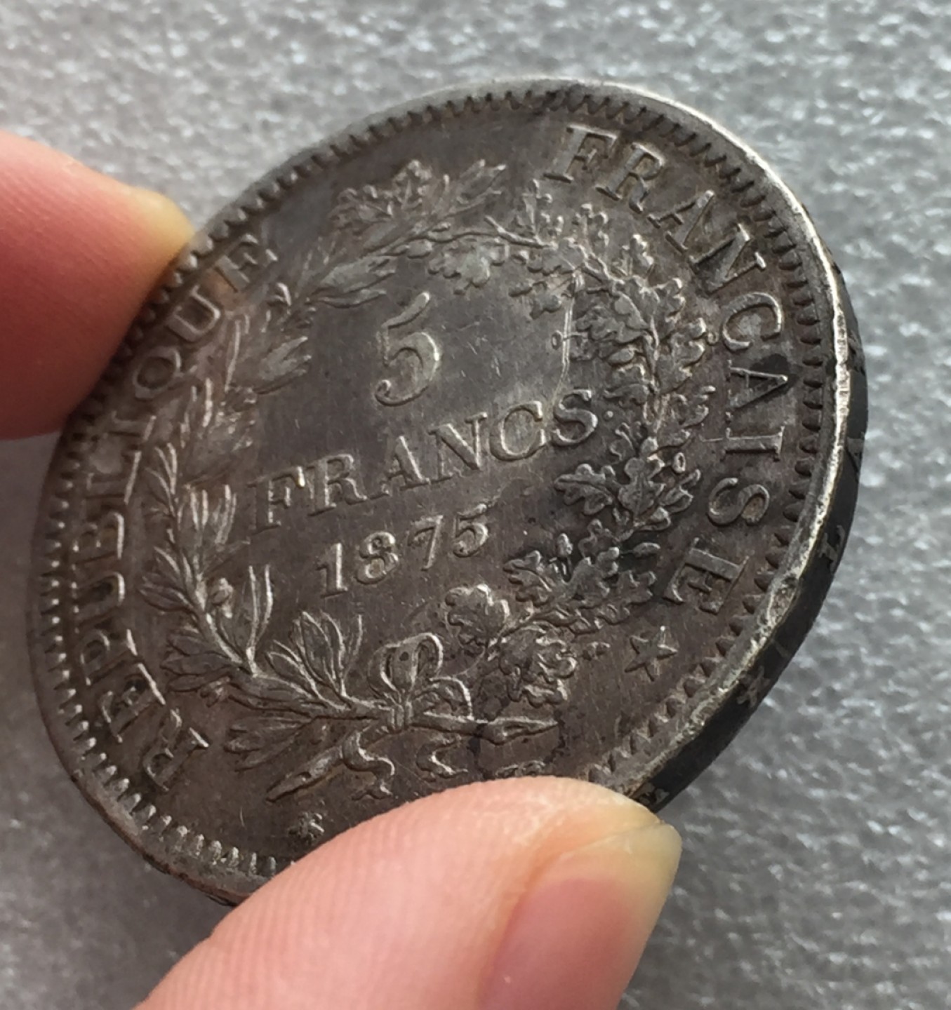 方圆集藏第三期专场 11219-英国1875年大力神5法郎银币