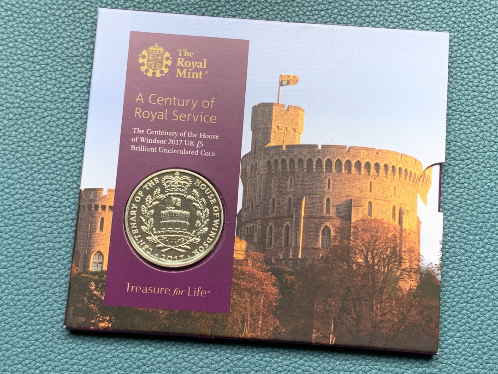 《竞宝斋》第154场-周日，周一，周四 3场 (全场包邮) 英国2017年 王室家族温莎王朝 5镑纪念镍币 稀少