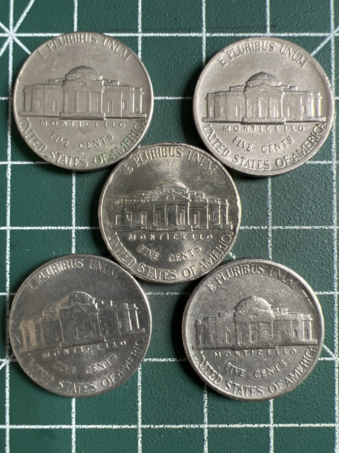 泡泡堂第281期  世界硬币 （无押金，捡漏，全场20包邮，偏远地区除外，接收代拍业务） 美国5美分五枚