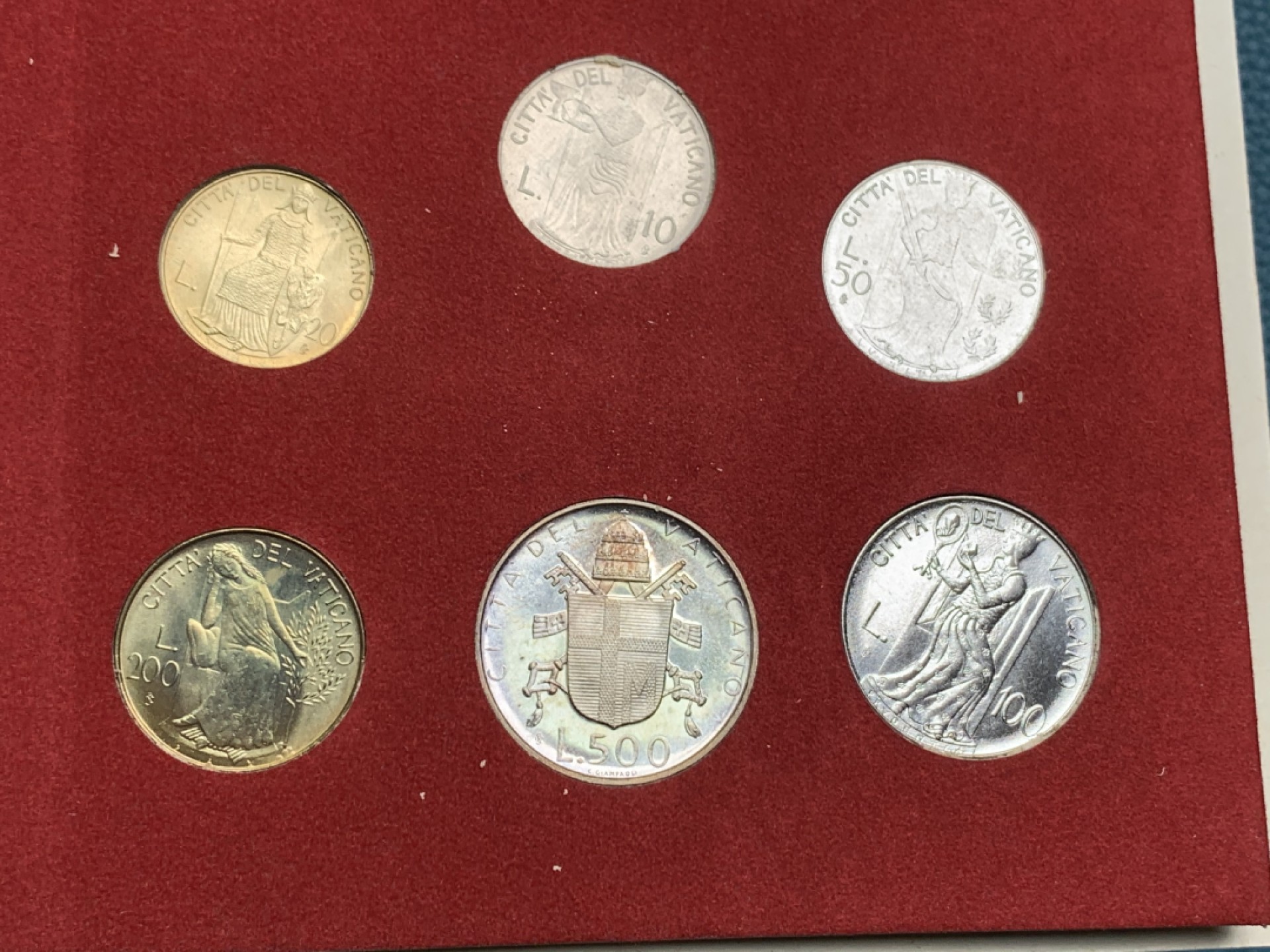 《竞宝斋》第154场-周日，周一，周四 3场 (全场包邮) 梵蒂冈1979年 六枚套 其中最大500里拉是银币