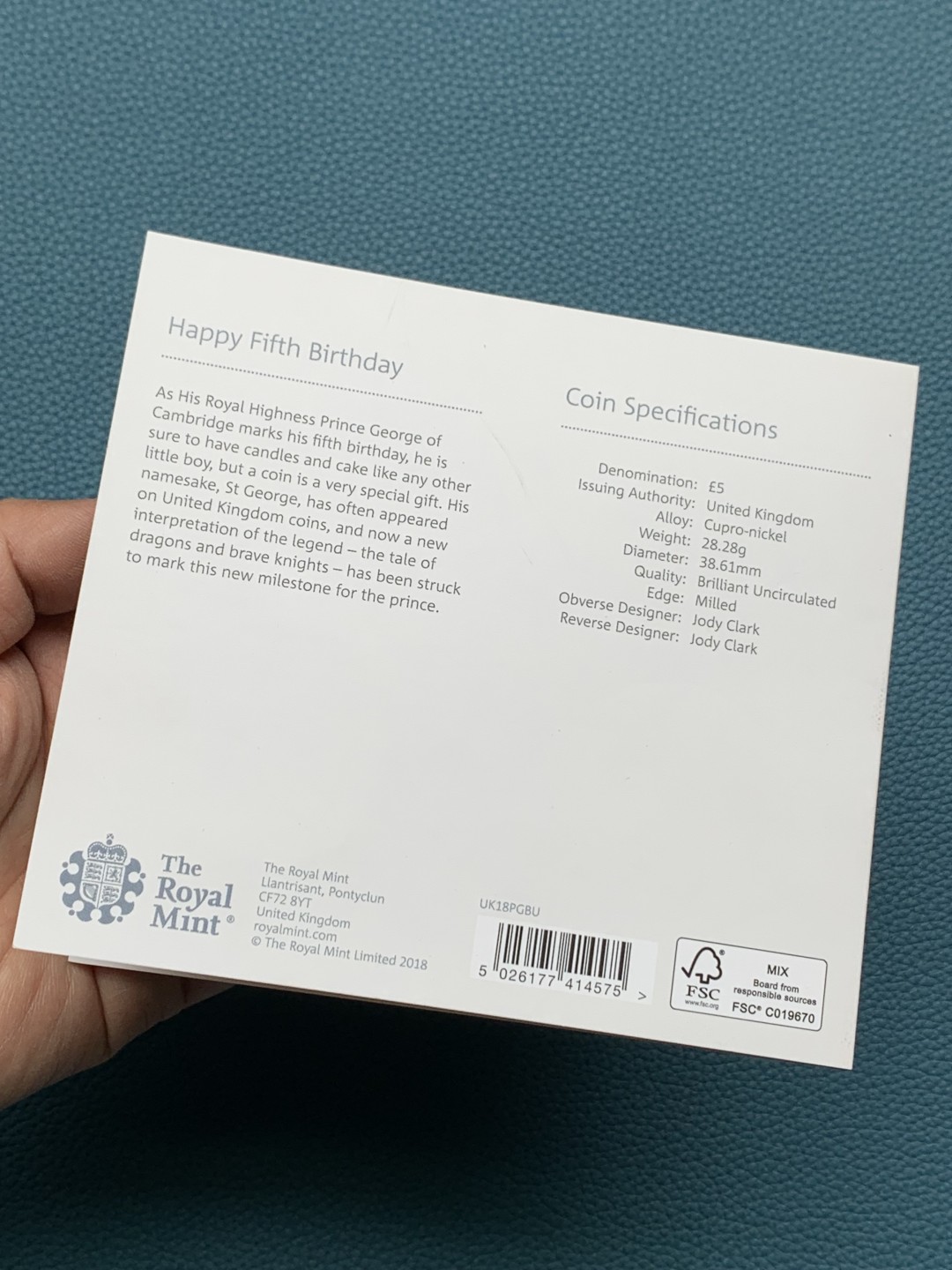 《竞宝斋》第154场-周日，周一，周四 3场 (全场包邮) 英国2018年 屠龙5镑 克朗大镍币 稀少品种