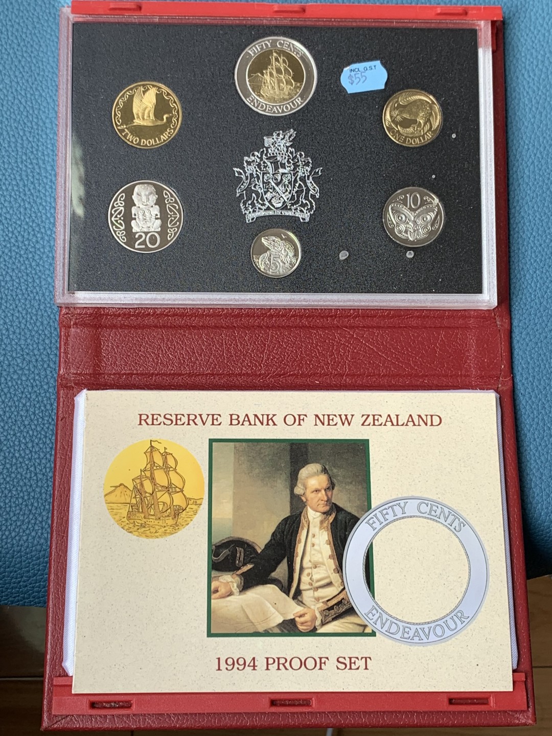 《竞宝斋》第154场-周日，周一，周四 3场 (全场包邮) 新西兰1994年 六枚套精制币 少见