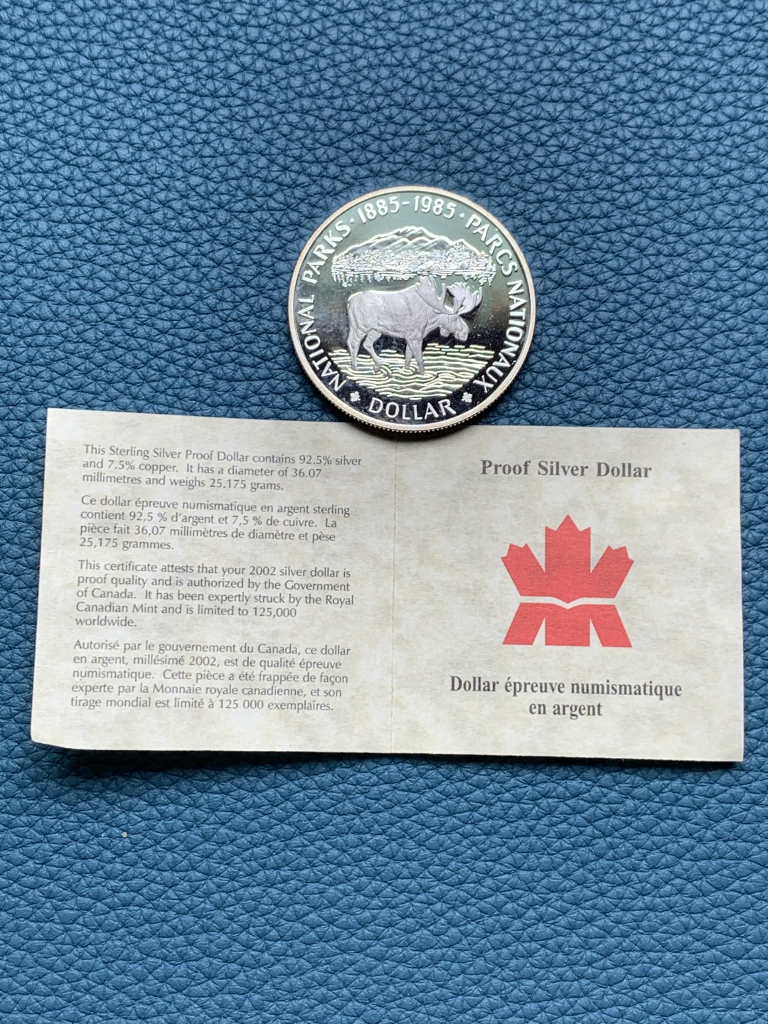 《竞宝斋》第154场-周日，周一，周四 3场 (全场包邮) 加拿大1985年 麋鹿一元 精制大银币