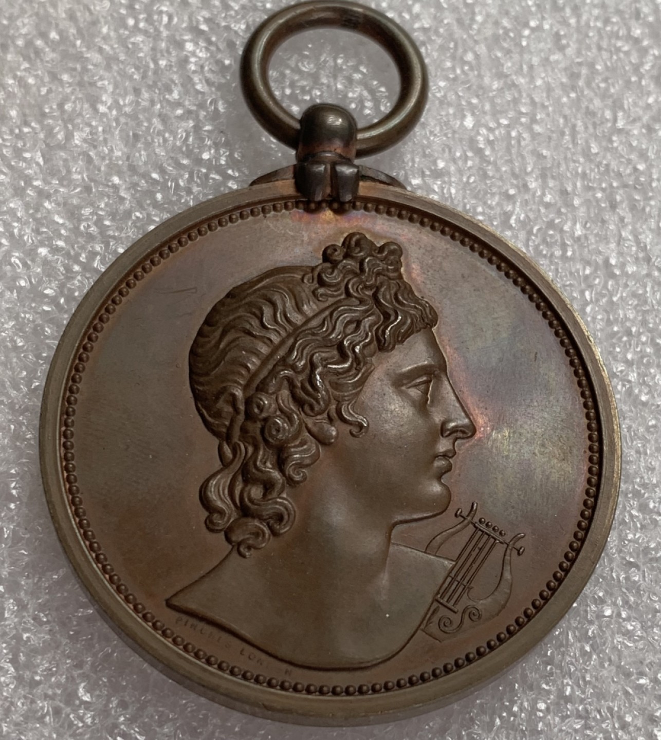 瓶子🏺第87期拍卖会 1896年英国伦敦皇家音乐学院铜章（原盒）直径40mm重量31.5g