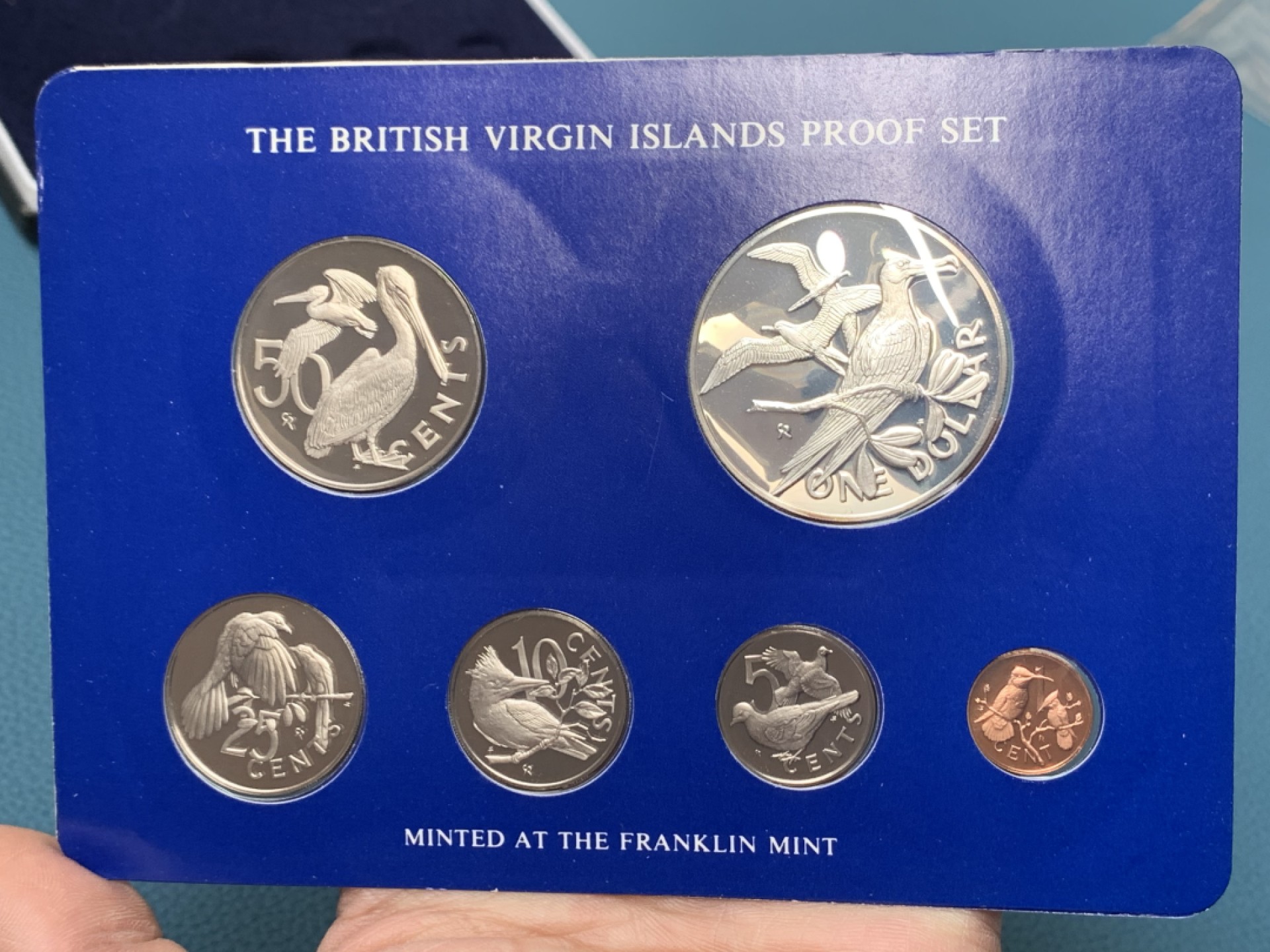 《竞宝斋》第154场-周日，周一，周四 3场 (全场包邮) 维京群岛1975年 珍惜鸟类 六枚套封装套币 其中最大一枚是银币