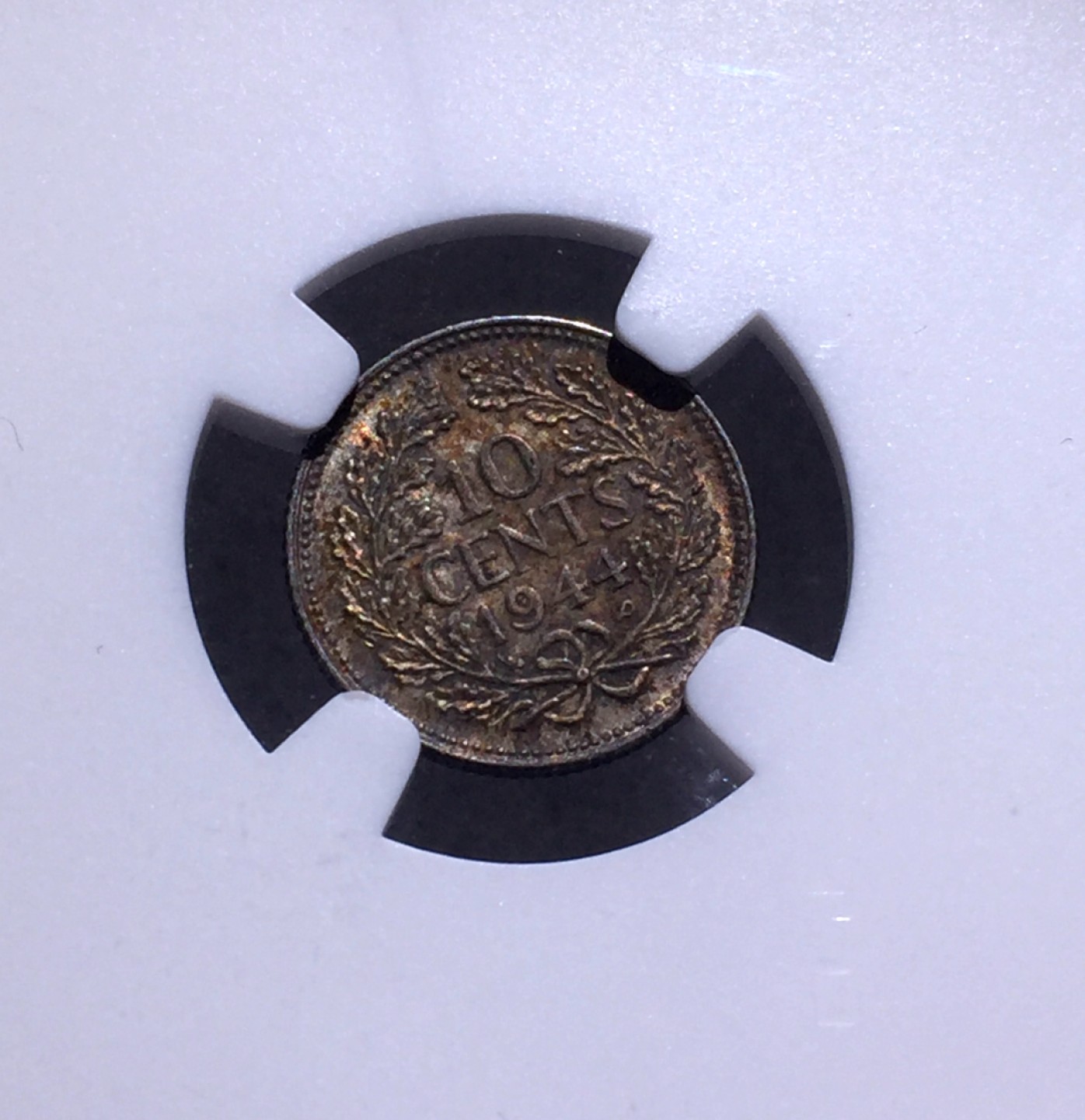 方圆集藏第三期专场 10048-NGC62荷兰1944年威廉明娜女王10分银币