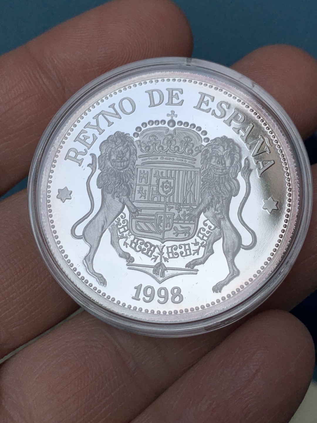 《竞宝斋》第154场-周日，周一，周四 3场 (全场包邮) 西班牙1998年 唐吉歌德 1盎司精制 大银章 罕见