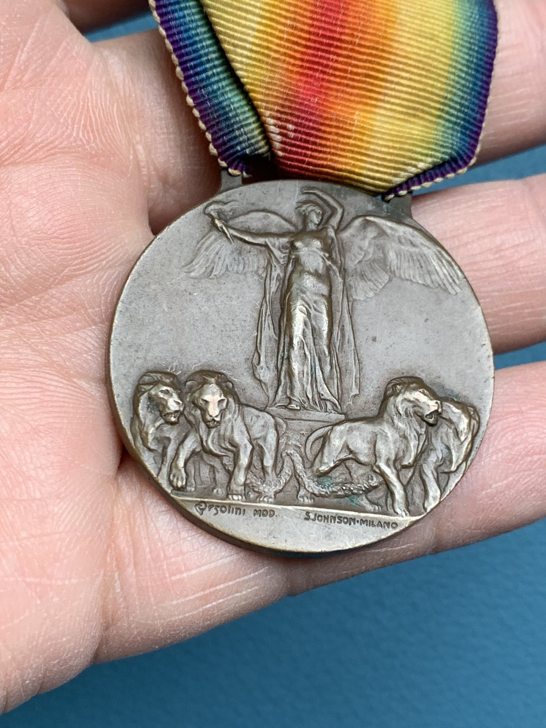 《竞宝斋》第154场-周日，周一，周四 3场 (全场包邮) 意大利1918年 庆祝一战胜利 铜章