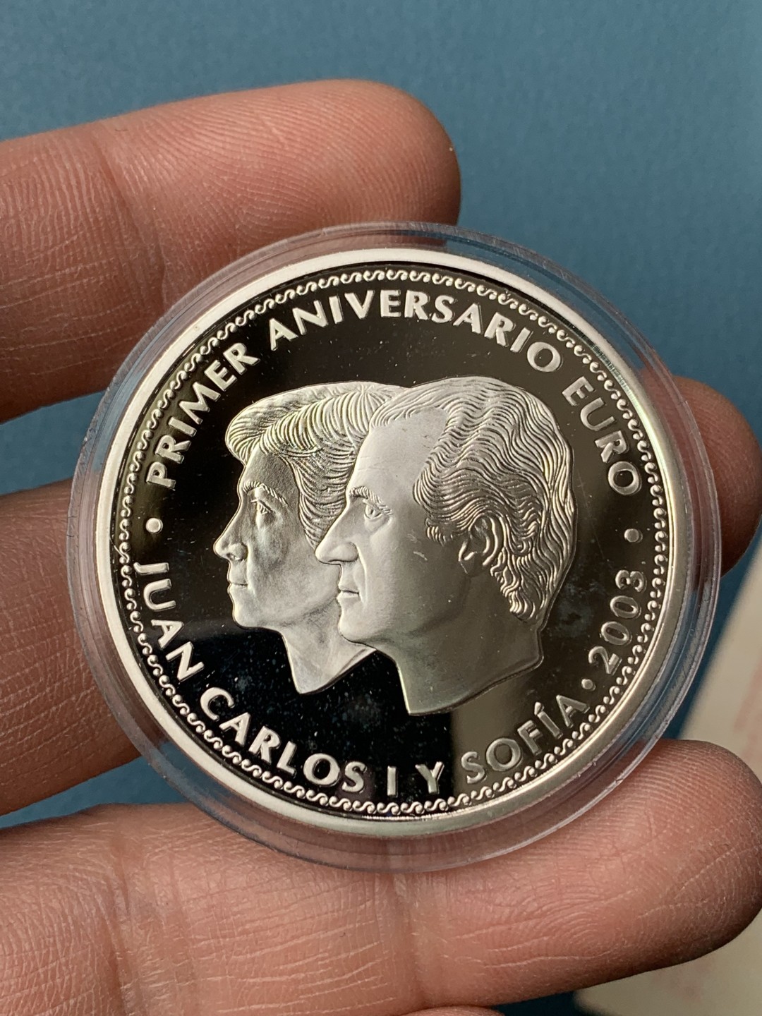 《竞宝斋》第154场-周日，周一，周四 3场 (全场包邮) 西班牙2003年 骑牛10欧元 精制大银币 27克 925银 少见系列