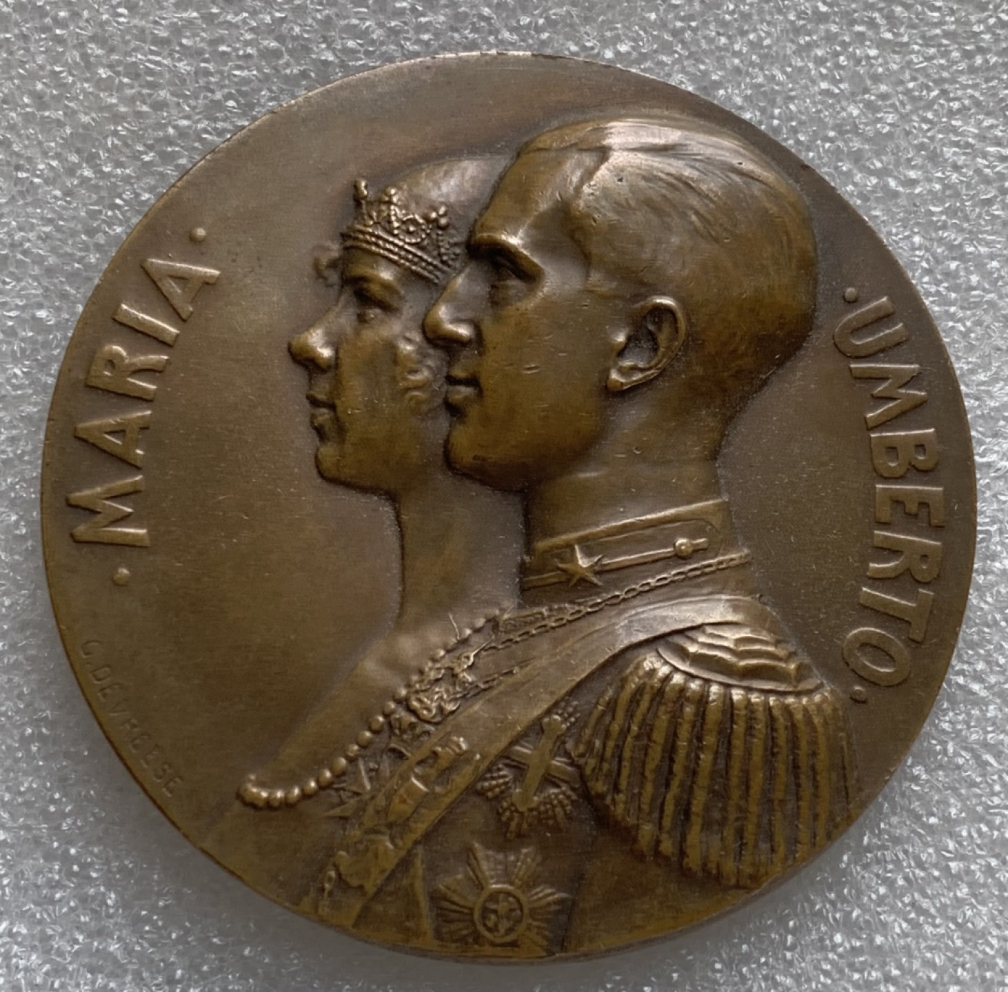 瓶子🏺第87期拍卖会 1930年比利时翁贝托玛利亚铜章直径70mm重量116.4g