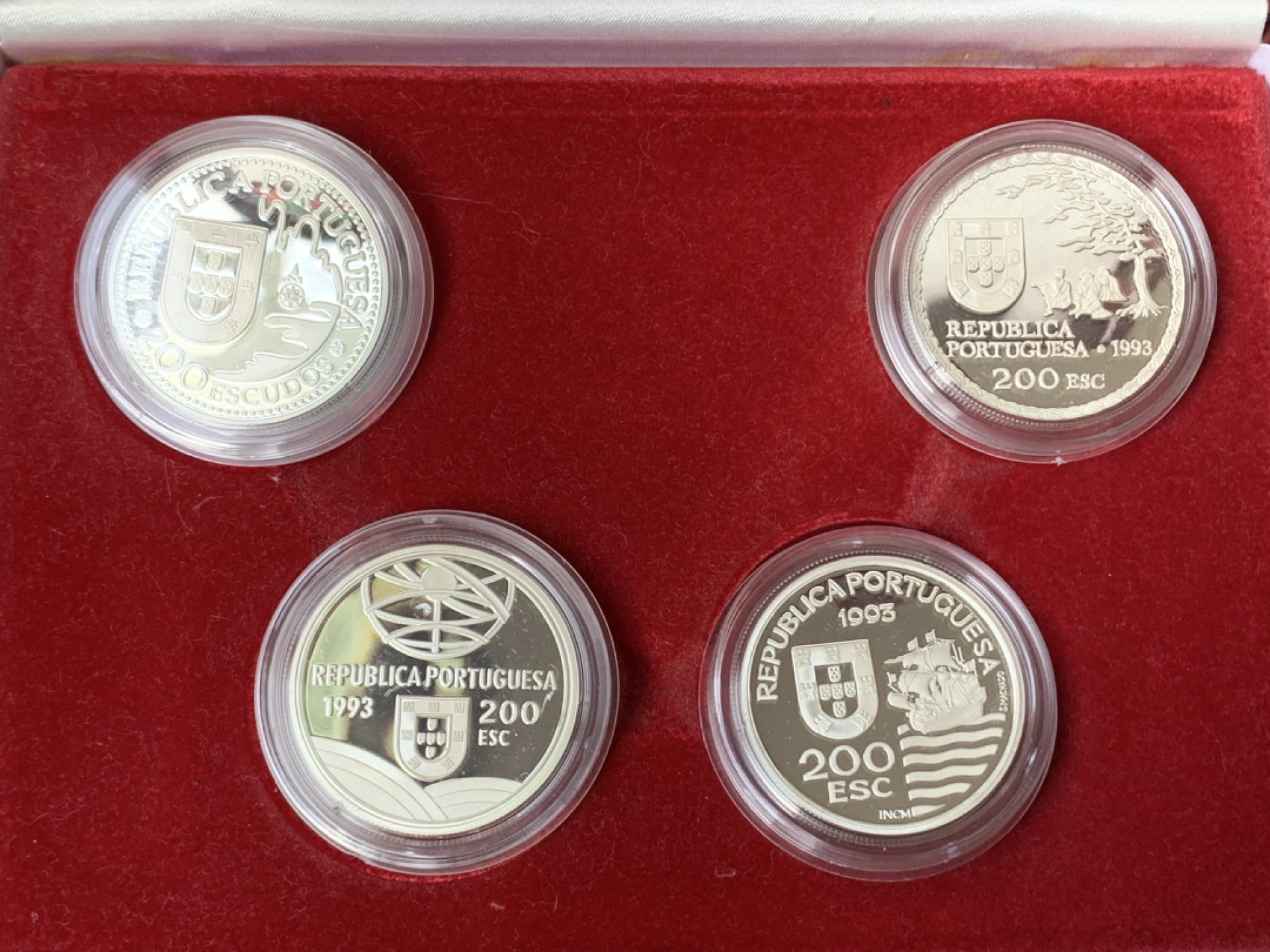 《竞宝斋》第154场-周日，周一，周四 3场 (全场包邮) 葡萄牙1993年 发现新大陆系列第四套 发现日本 四枚套一组精制大银币 24.5g/枚 925银