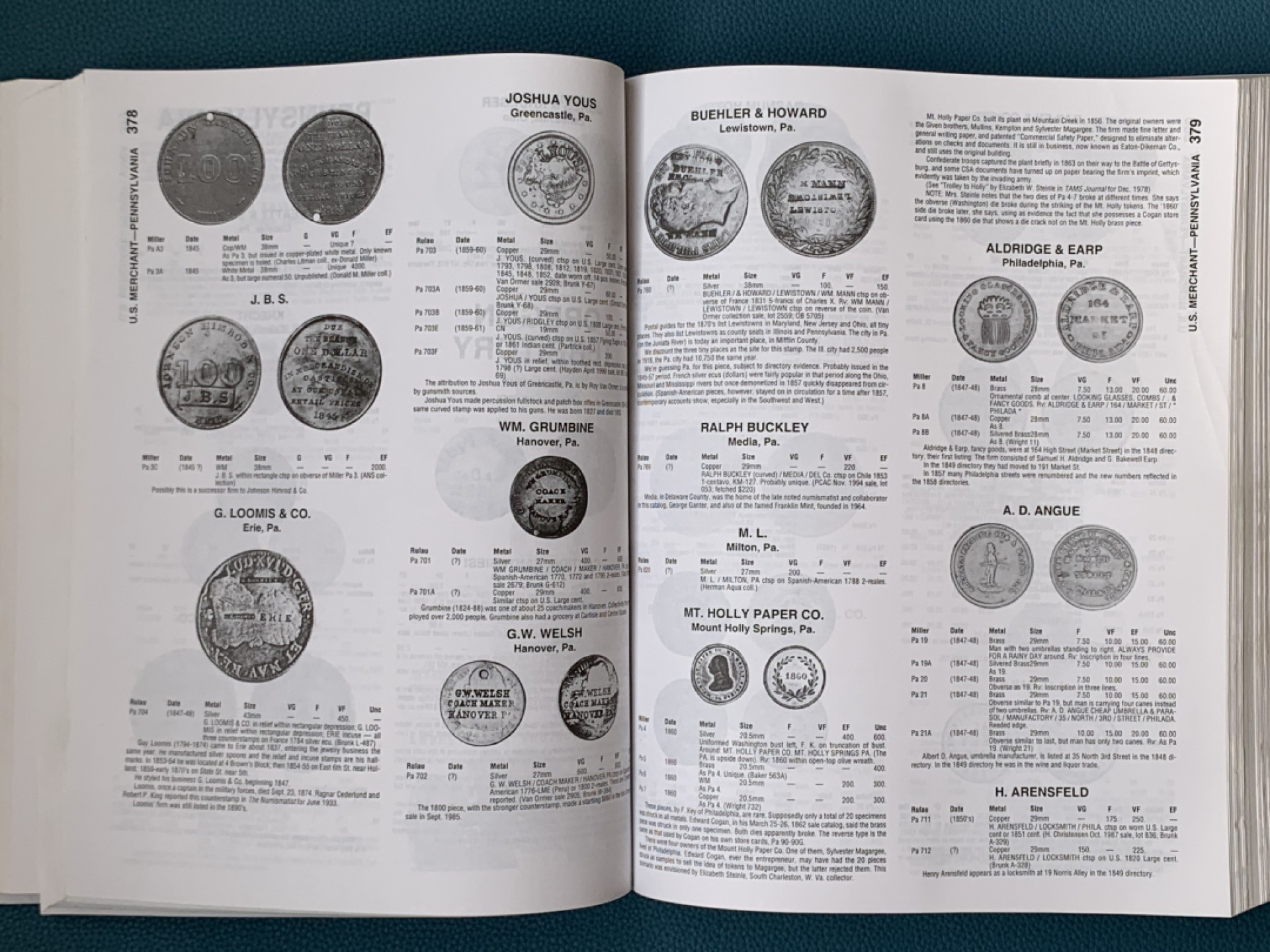 《竞宝斋》第154场-周日，周一，周四 3场 (全场包邮) 克劳斯美国代币目录  1700-1900年，稀少资料， 1200页超厚，此资料辗转多次国外藏家手里购得背回，很多难查询的硬币都靠它，目录索引全而方便