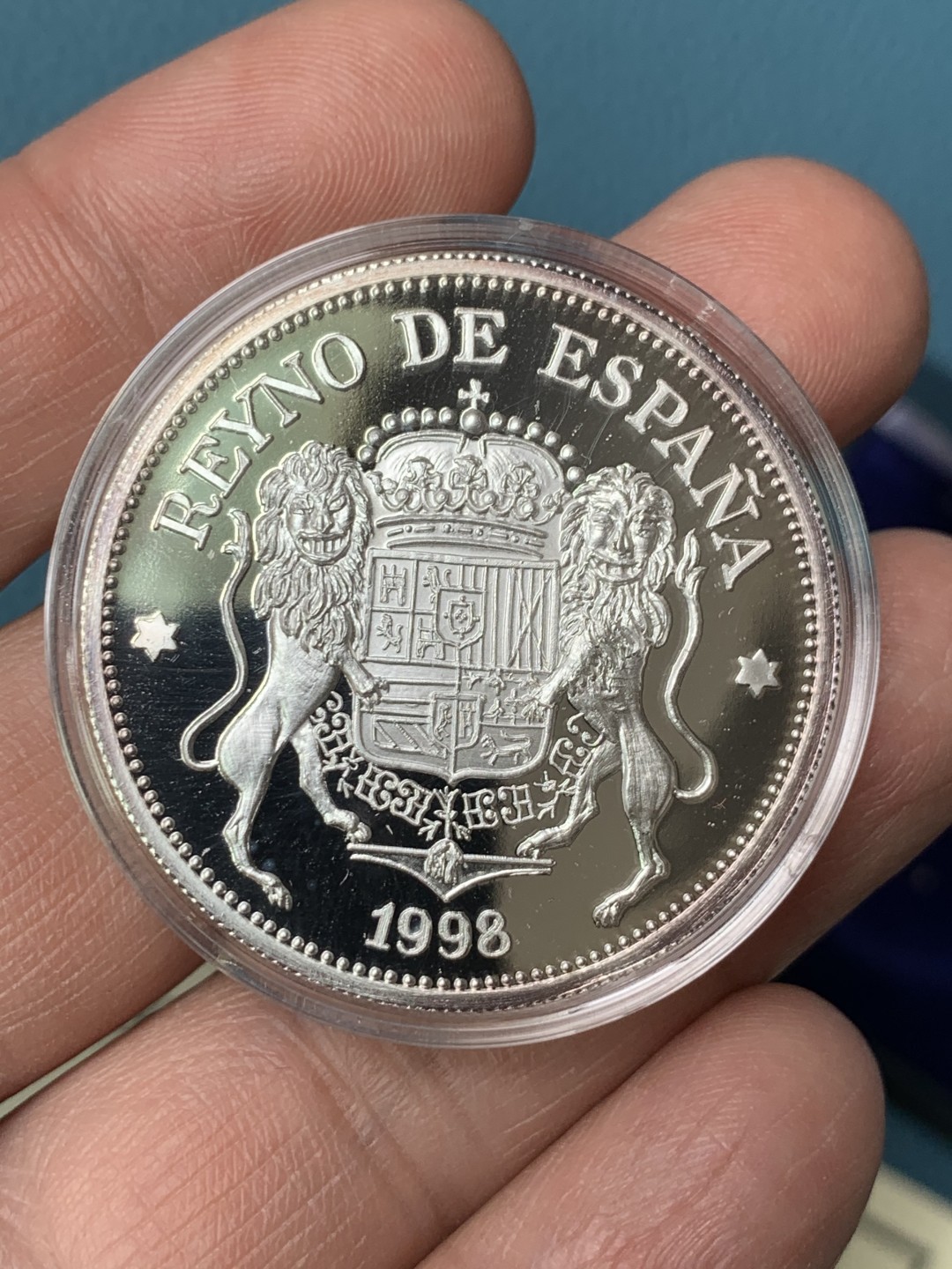 《竞宝斋》第154场-周日，周一，周四 3场 (全场包邮) 西班牙1998年 唐吉歌德 1盎司精制 大银章 罕见