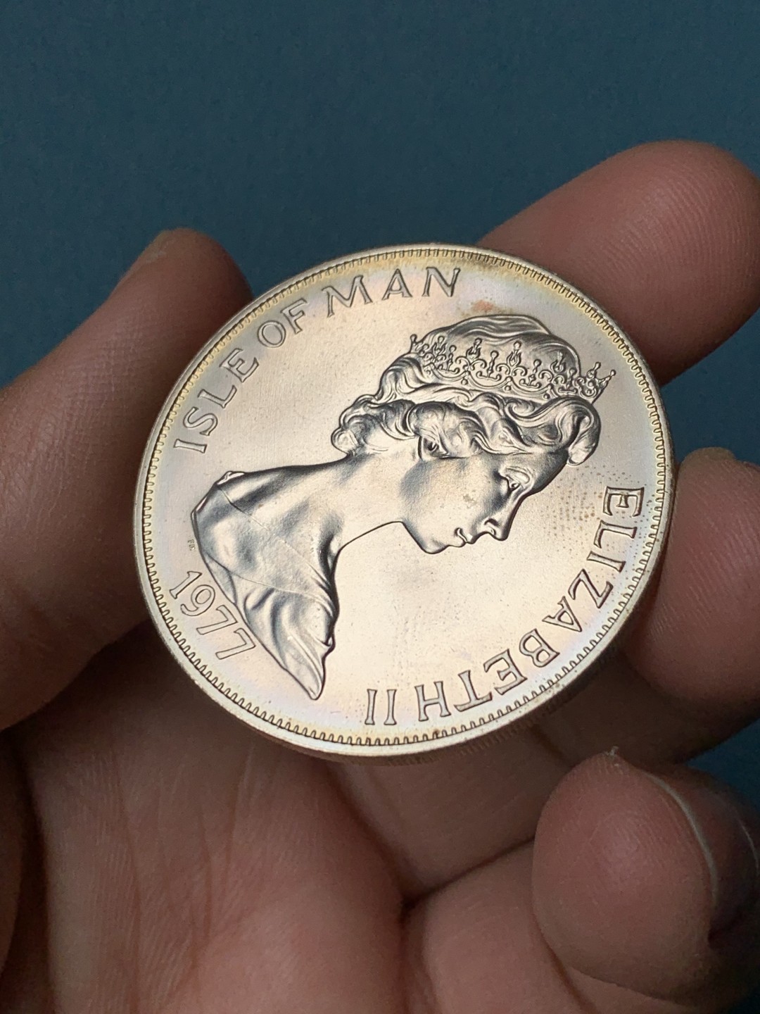 《竞宝斋》第154场-周日，周一，周四 3场 (全场包邮) 英国1977年 加冕纪念1克朗大银币