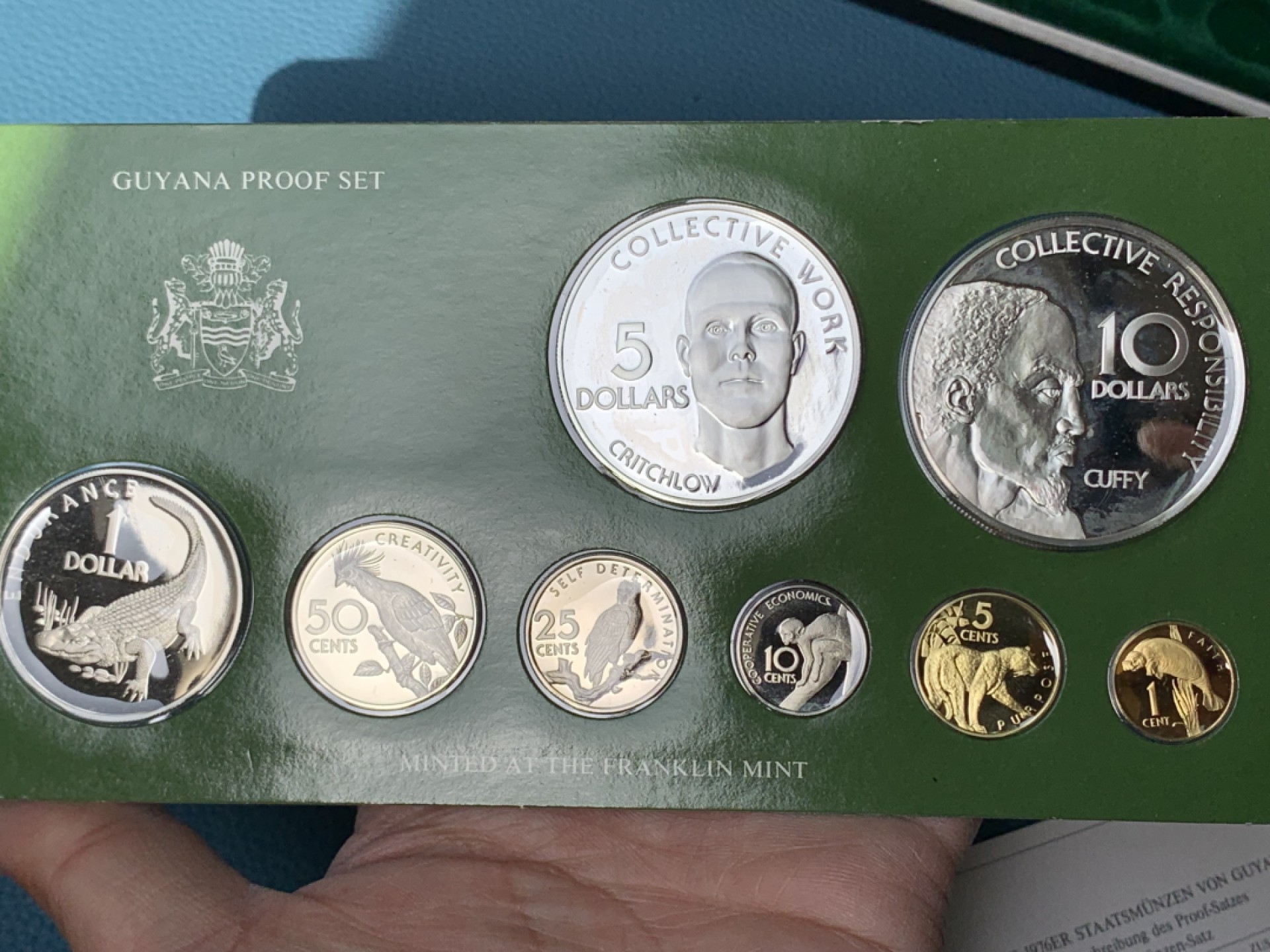 《竞宝斋》第154场-周日，周一，周四 3场 (全场包邮) 圭亚那1976年  八枚套精制币 其中最大两枚都是银币