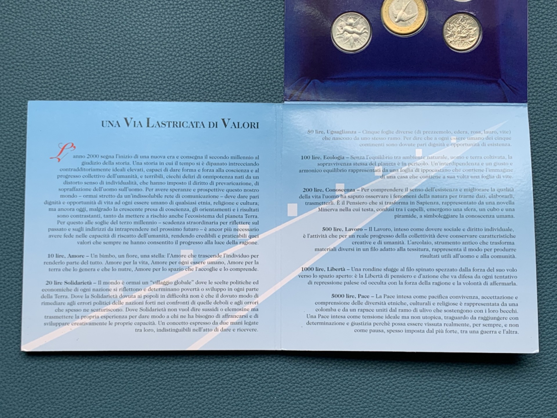 《竞宝斋》第154场-周日，周一，周四 3场 (全场包邮) 圣马力诺2000年 八枚套 其中最大的5000里拉是银币 