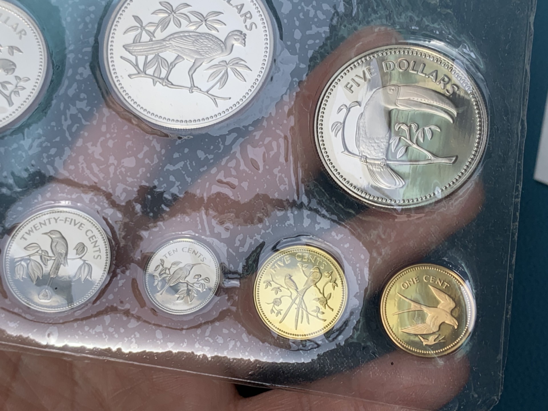 《竞宝斋》第154场-周日，周一，周四 3场 (全场包邮) 伯利兹1974年 八枚套精制币 其中六枚都是银币