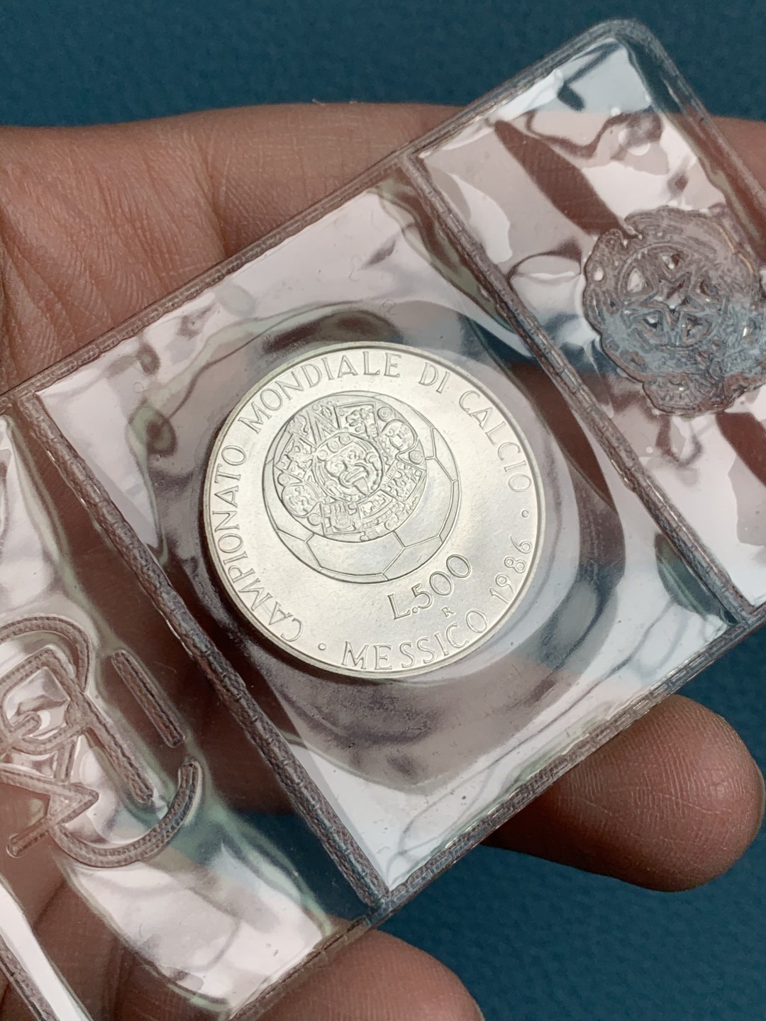 《竞宝斋》第154场-周日，周一，周四 3场 (全场包邮) 意大利1986年 世界杯 500里拉 银币