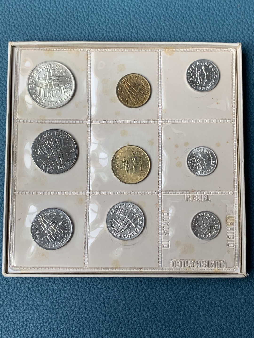 《竞宝斋》第154场-周日，周一，周四 3场 (全场包邮) 圣马力诺1978年 九枚套 其中最大一枚是500里拉银币