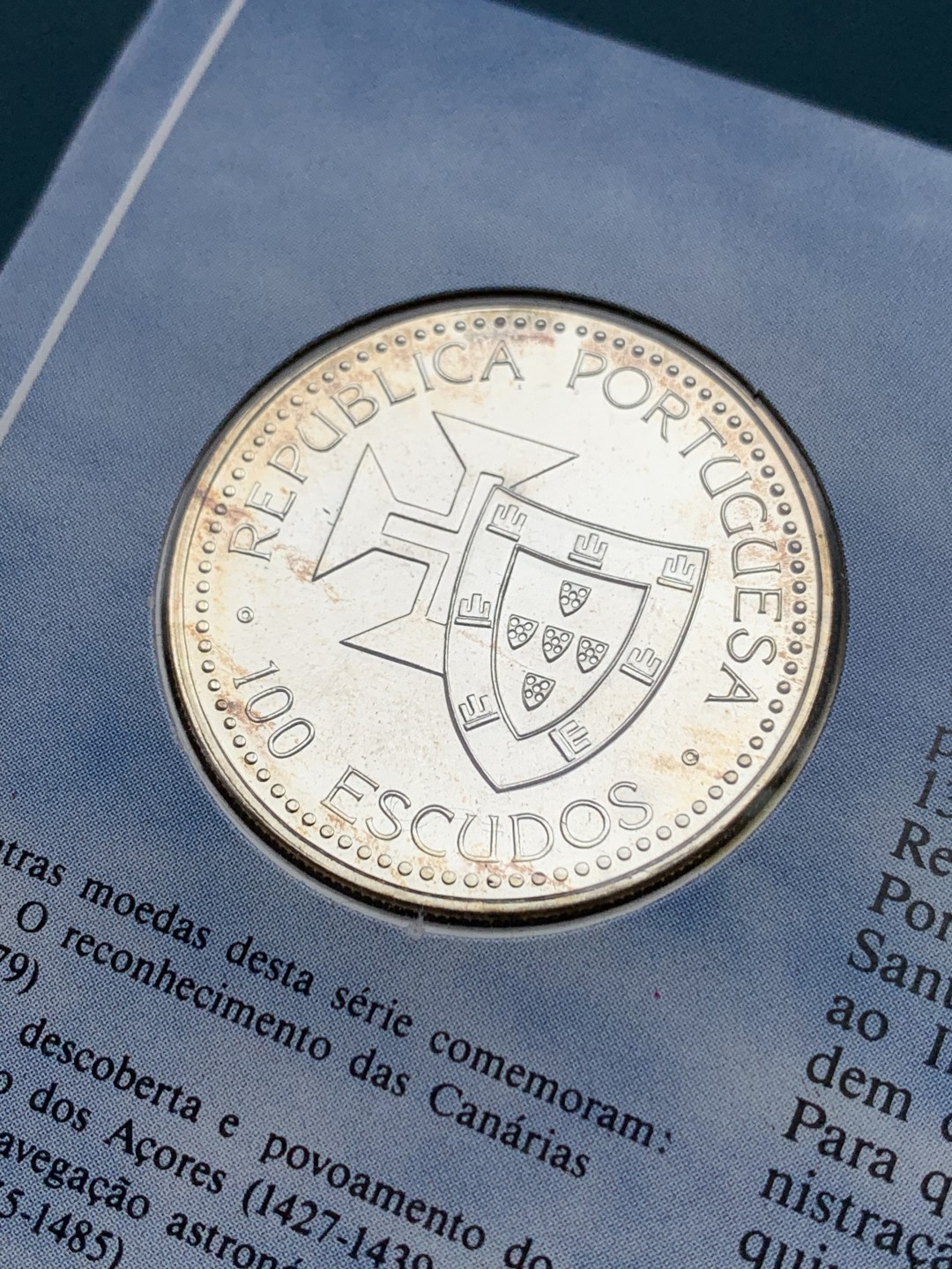 《竞宝斋》第154场-周日，周一，周四 3场 (全场包邮) 葡萄牙1989年 发现新大陆系列 100埃斯库多 大银币 21克925银