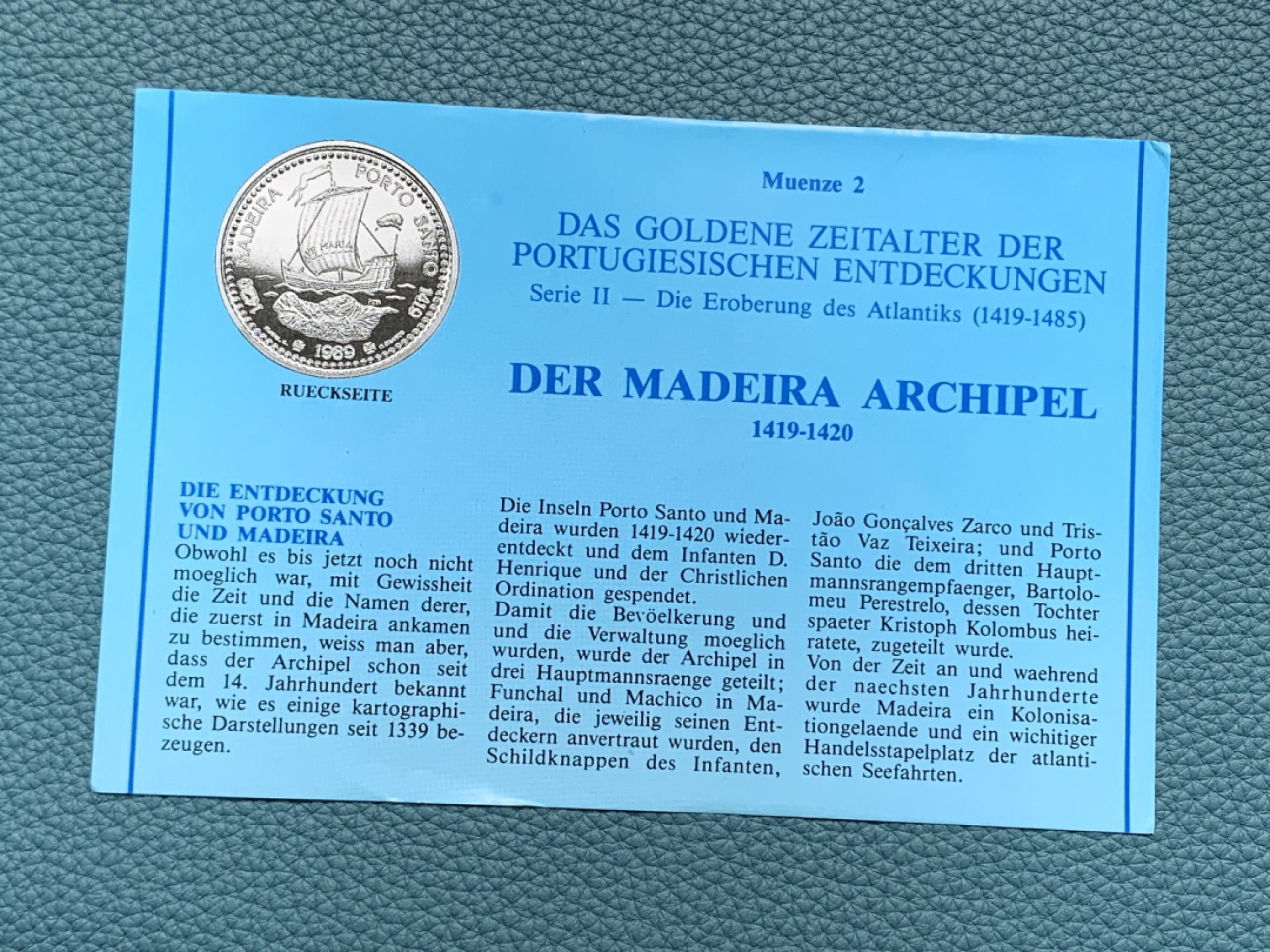《竞宝斋》第154场-周日，周一，周四 3场 (全场包邮) 葡萄牙1989年 发现新大陆系列 100埃斯库多 大银币 21克925银