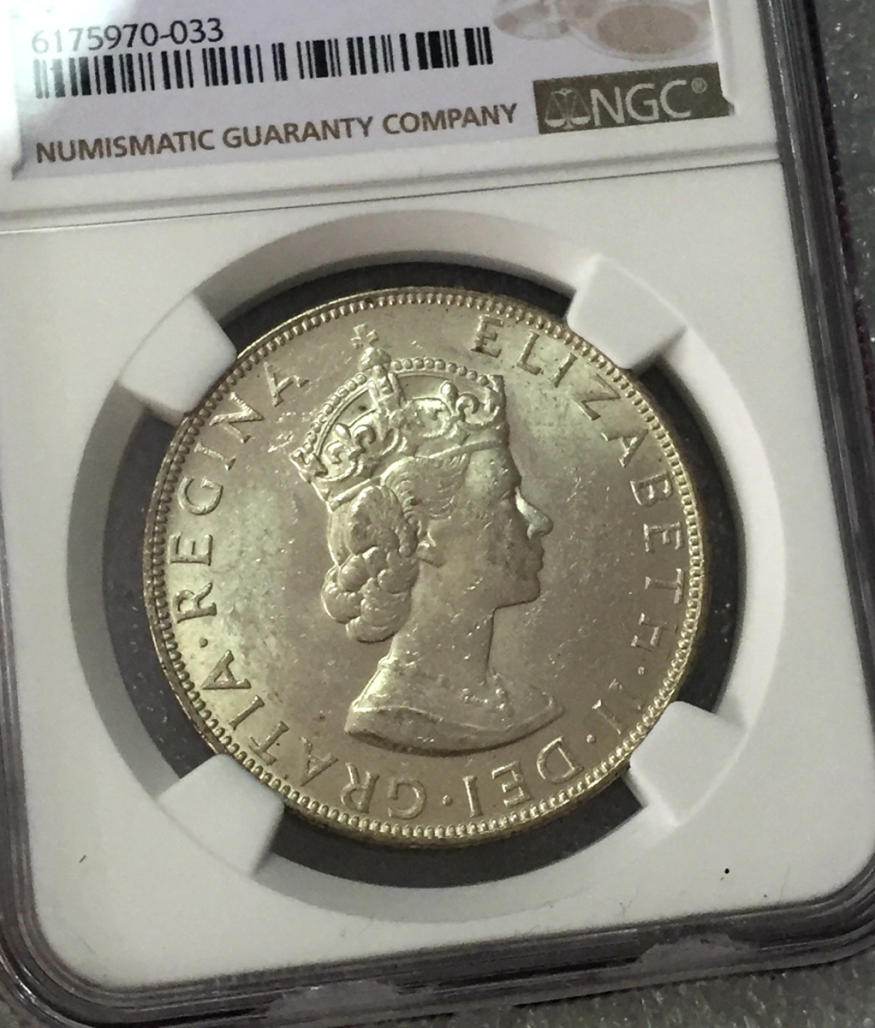 方圆集藏第三期专场 11237-NGC61英属百慕大1964年1克朗银币