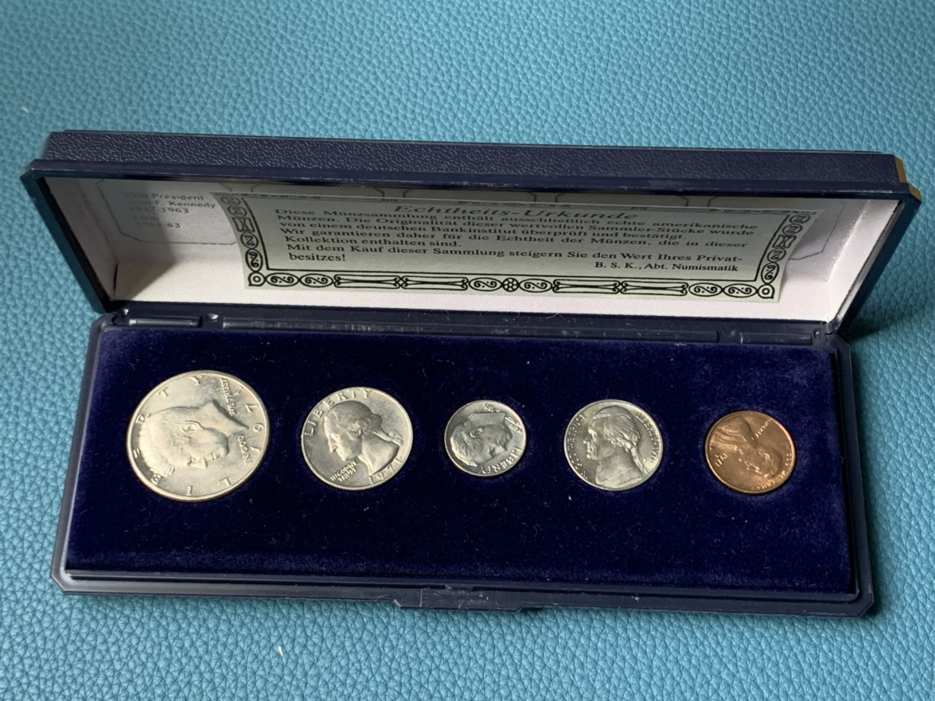 《竞宝斋》第154场-周日，周一，周四 3场 (全场包邮) 美国1971年 五枚套不同面值