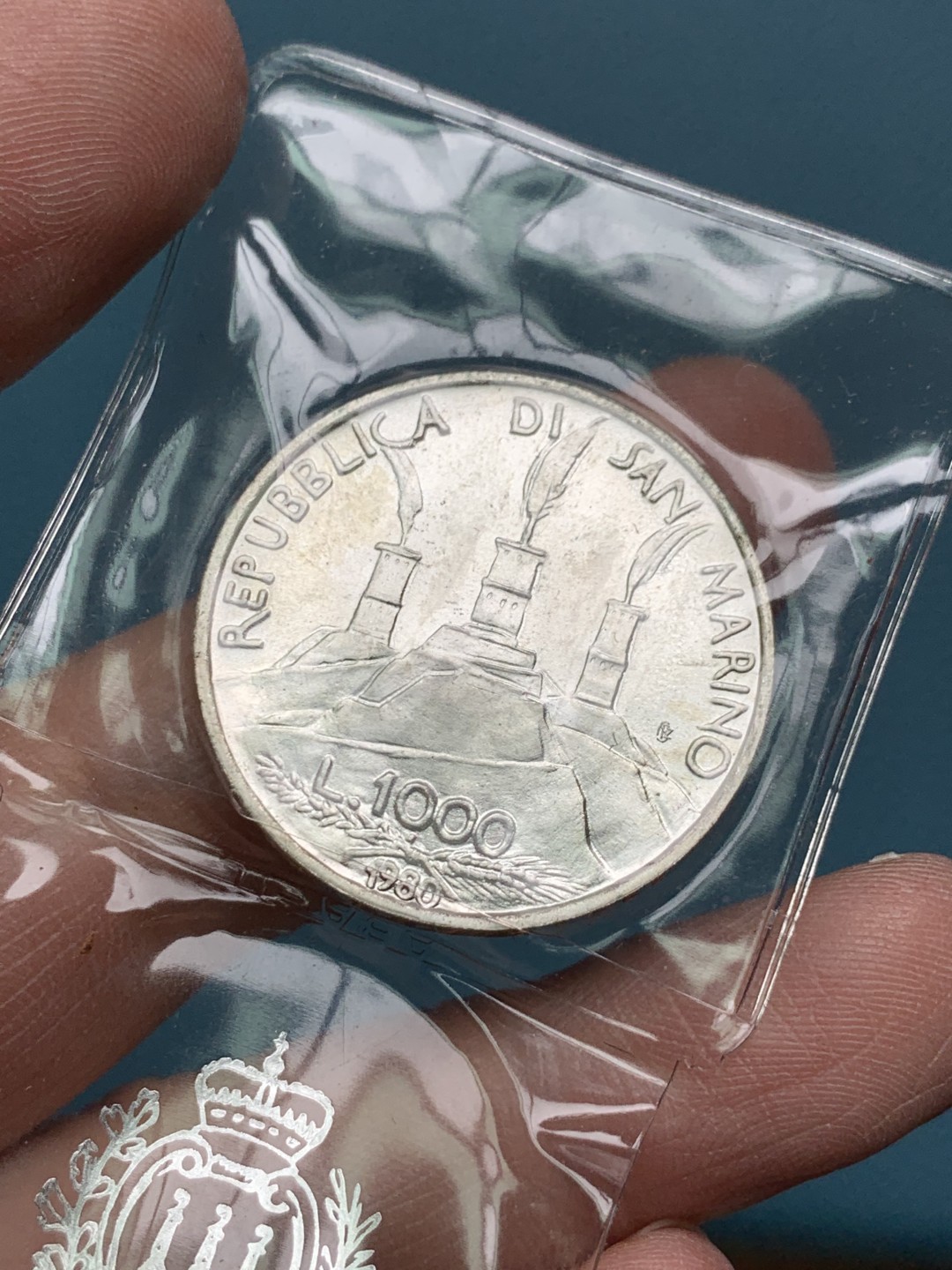 《竞宝斋》第154场-周日，周一，周四 3场 (全场包邮) 圣马力诺1980年 天主教隐修士 1000里拉银币 较少