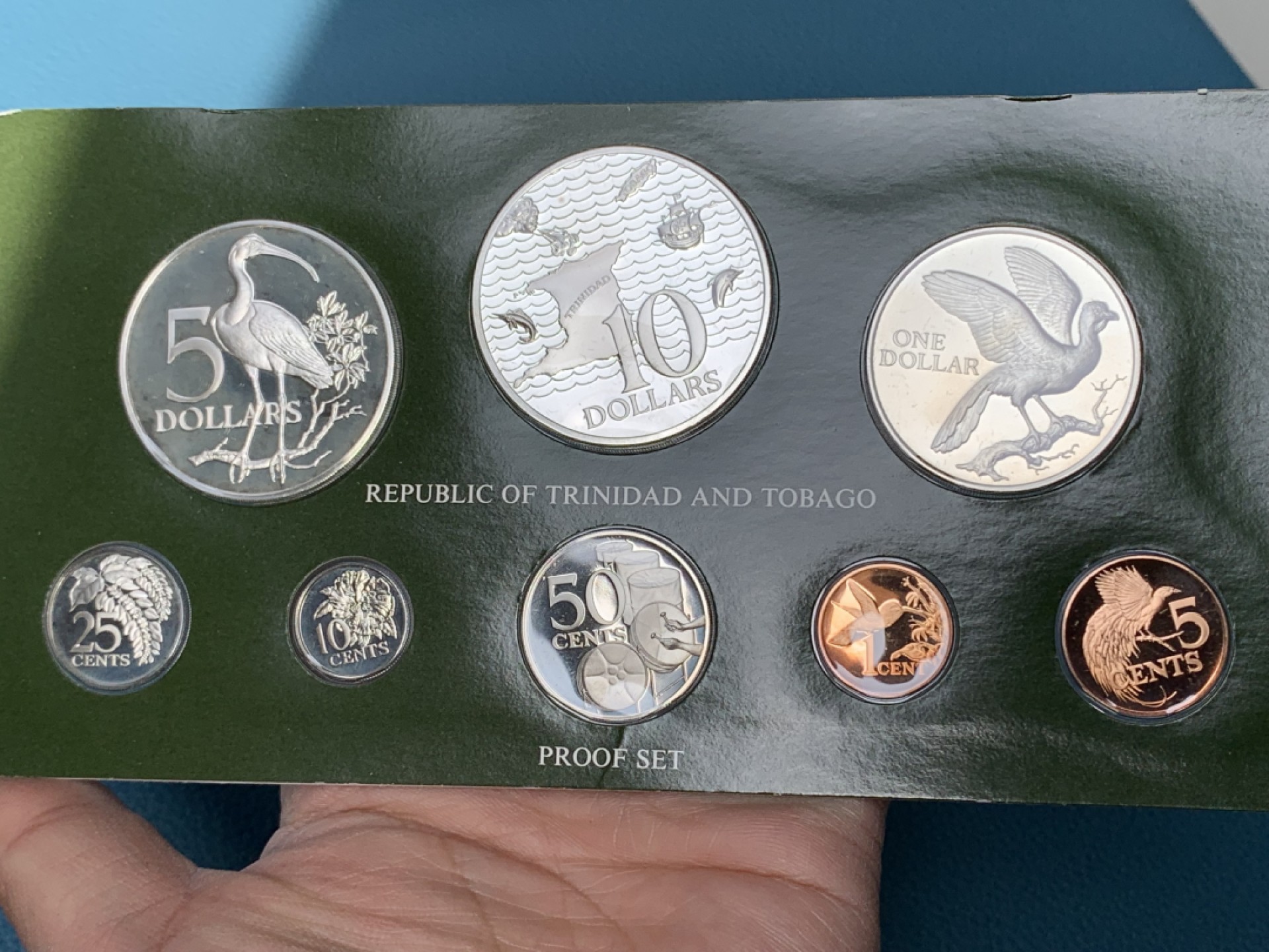 《竞宝斋》第154场-周日，周一，周四 3场 (全场包邮) 特立尼牙多巴哥 1976年 八枚套精制币 其中 5和10元最大两枚都是925银币